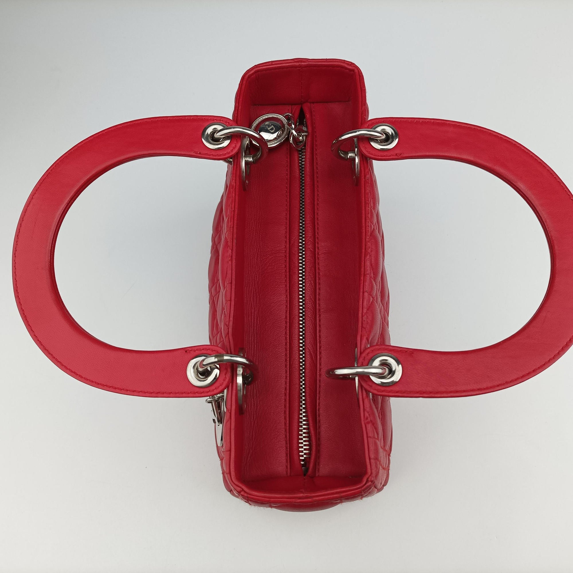 Lady Dior Red lambskin 11-MA-0089レディディオール レッド ラムスキン 11-MA-0089
