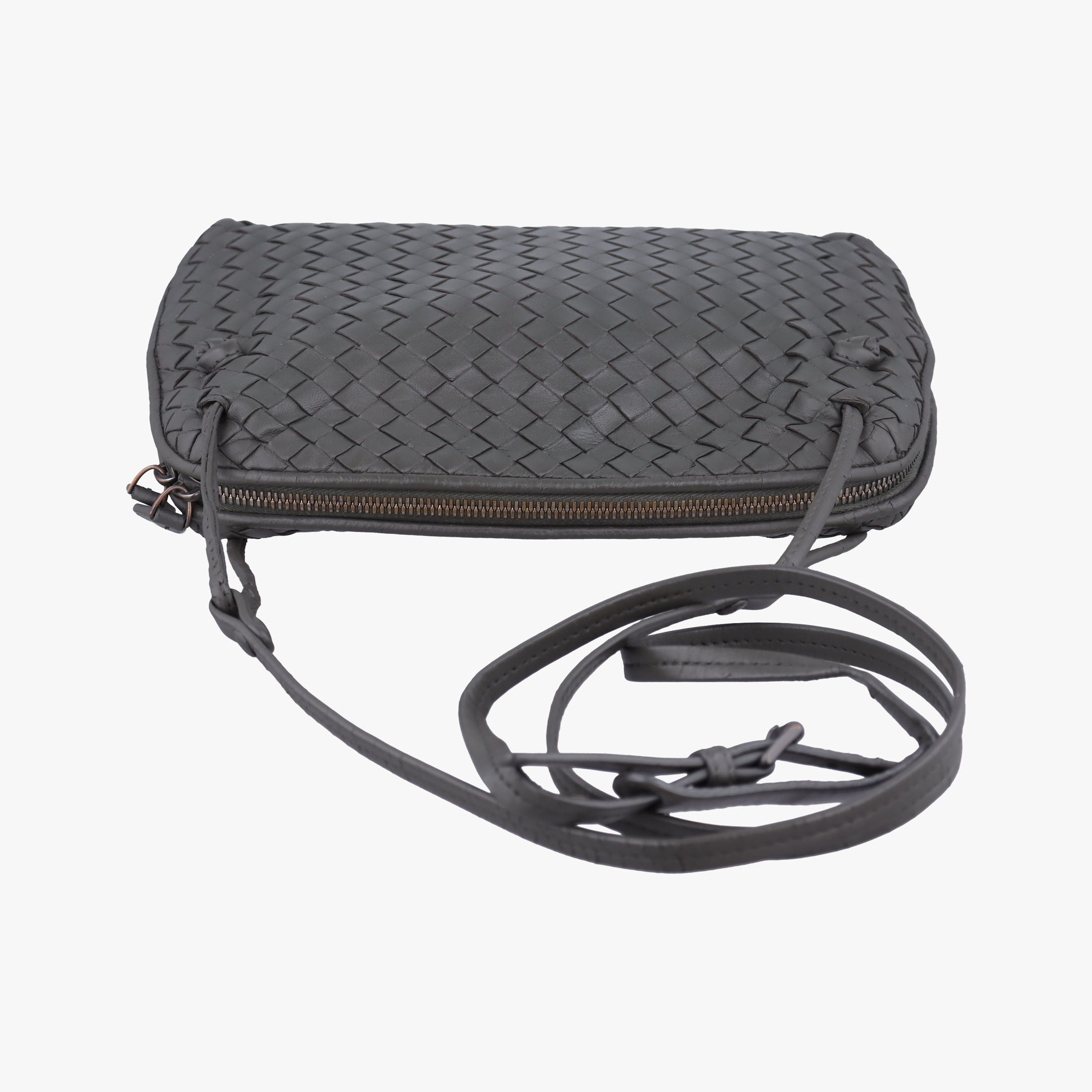 NODINI Intrecciato Grey lambskin B03039932Aノディーニ イントレチャート グレー ラムスキン B03039932A
