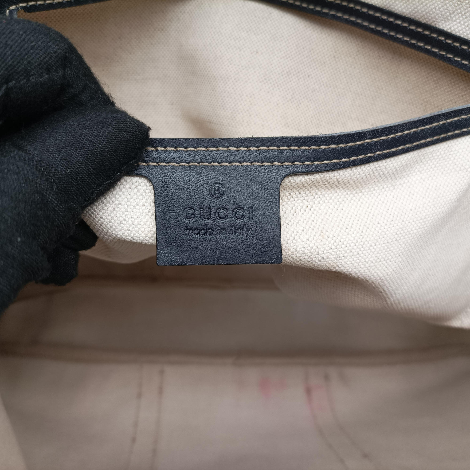 GG plus GG Supreme Briefcase Beige×Black PVC coated canvas 201480 C6526416GGプラス GGスプリーム ベージュ×ブラック PVCコーティングキャンバス 201480 C6526416