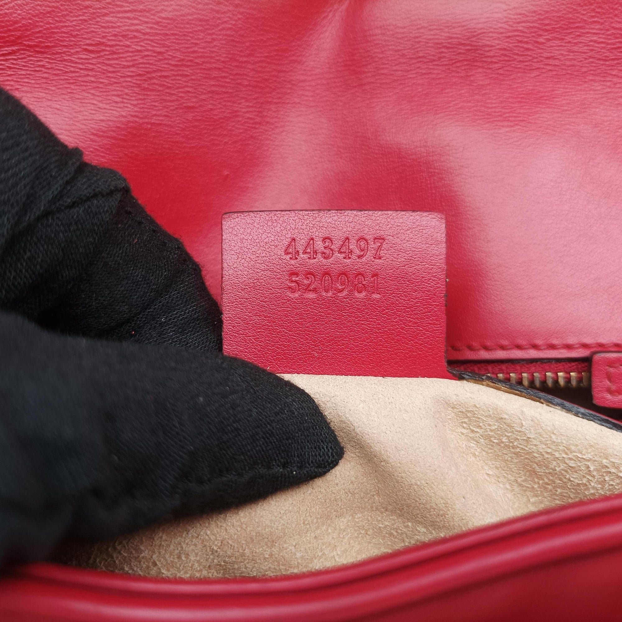 GG Marmont Red Leather 443497 E025631951GGマーモント レッド レザー 443497 E025631951
