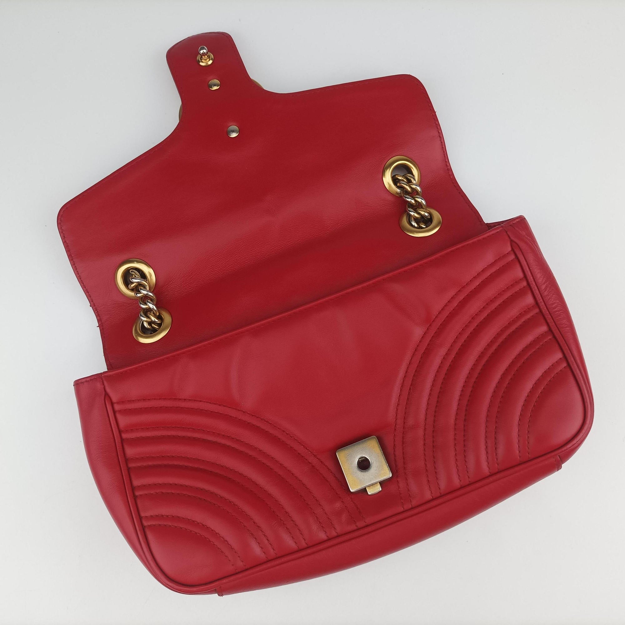 GG Marmont Red Leather 443497 E025631951GGマーモント レッド レザー 443497 E025631951