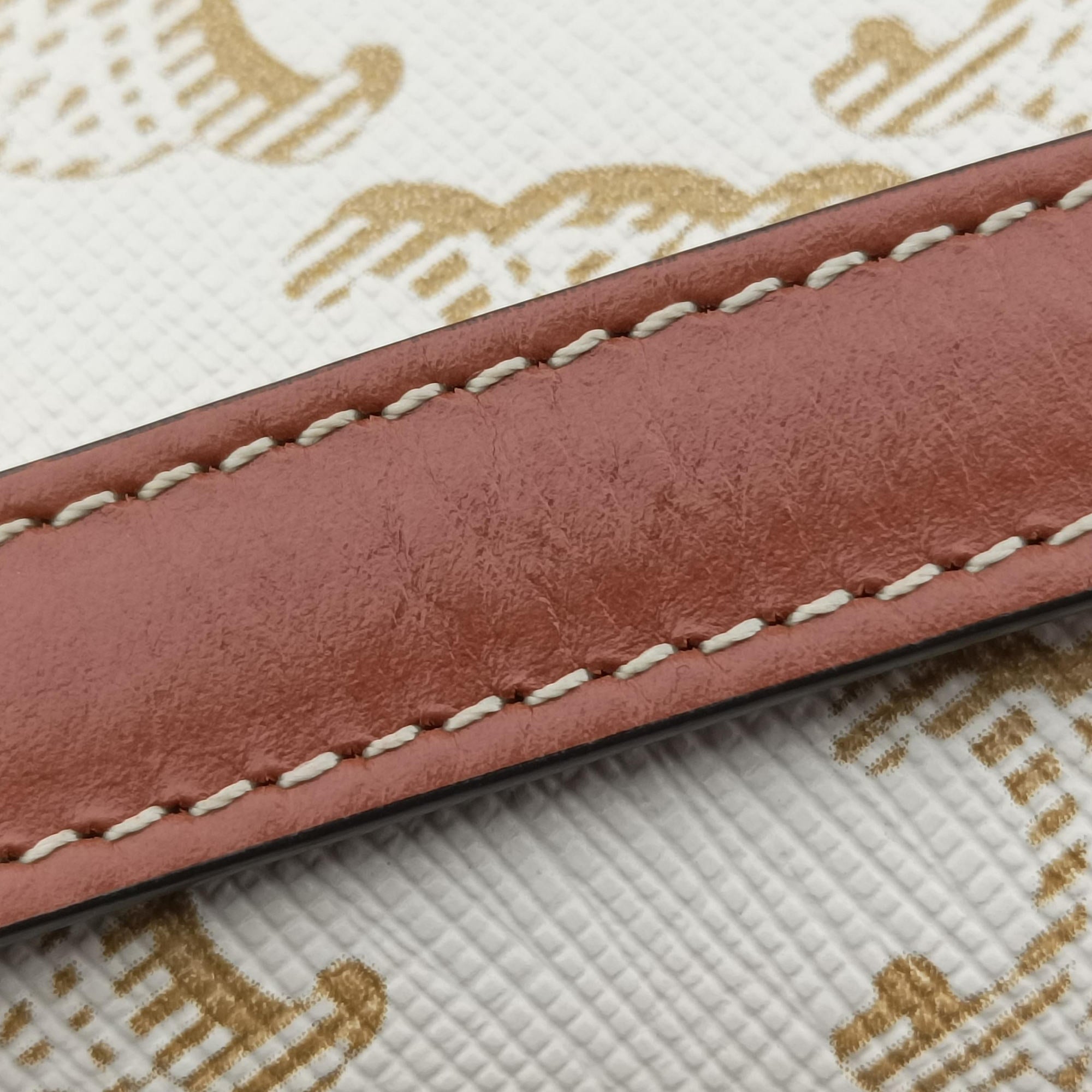 Claude Triomphe white x brown PVC coated canvas x Leather W-CU-2251クロード トリオンフ ホワイトxブラウン PVCコーティングキャンバスxレザー W-CU-2251