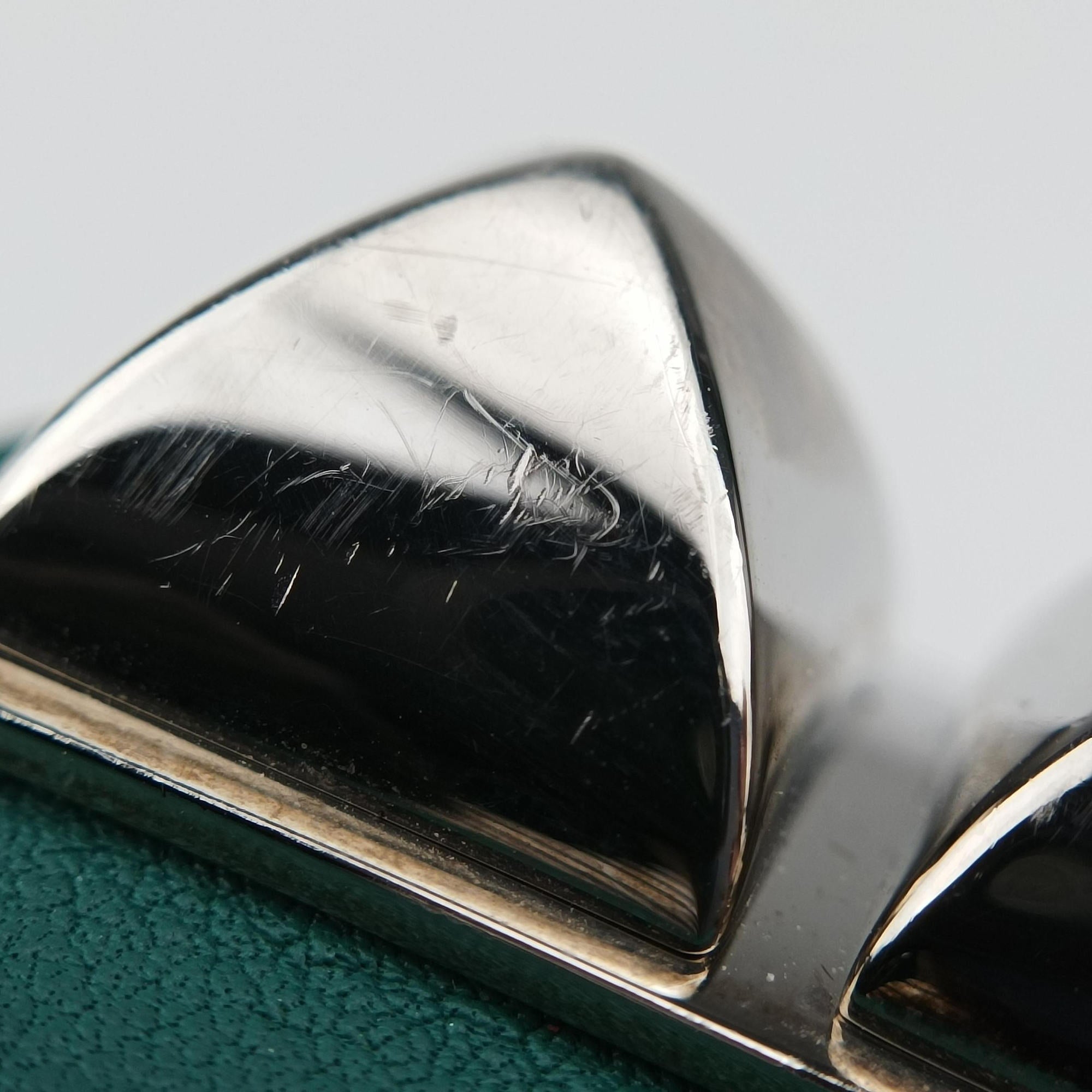 Collier de chien Green×silver Leather × GP S R▢Qコリエ ド シアン グリーン×シルバー レザー×GP S R▢Q