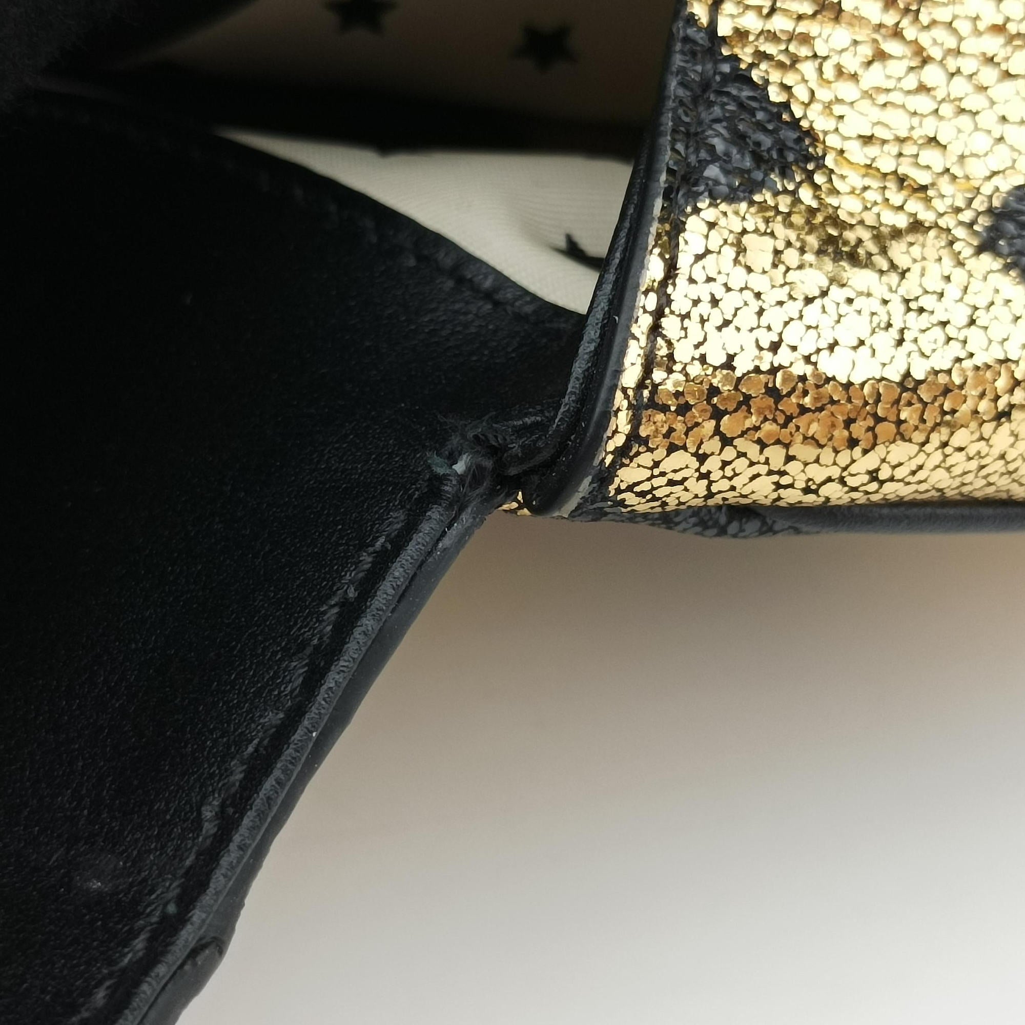 Metallic Crackle Golden×black Leather 605112 C031415516メタリッククラックル ゴールド×ブラック レザー 605112 C031415516