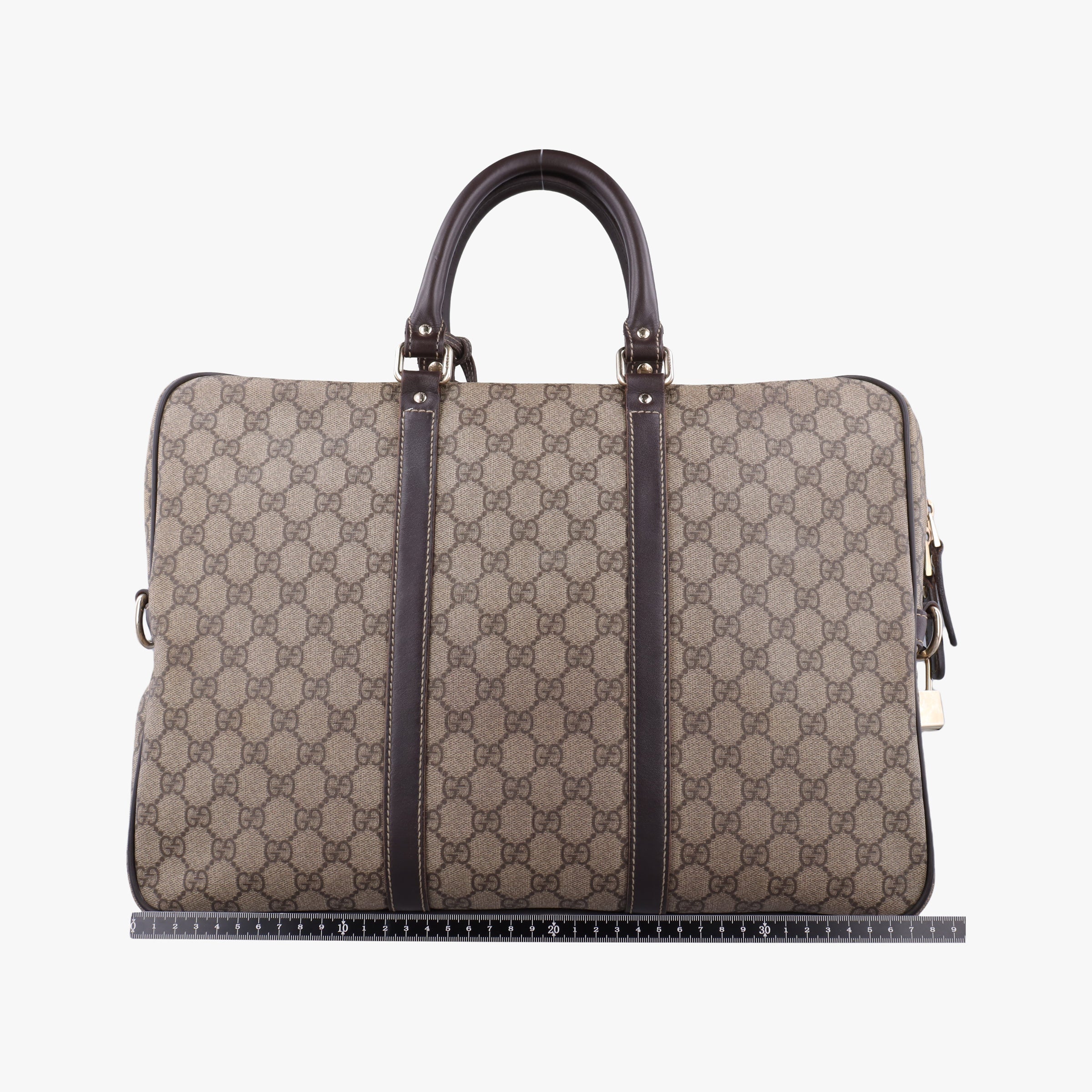 GG plus GG Supreme Briefcase Brown PVC coated canvasxLeather 201480 A8127099GGプラス GGスプリーム ブラウン PVCコーティングキャンバスxレザー 201480 A8127099
