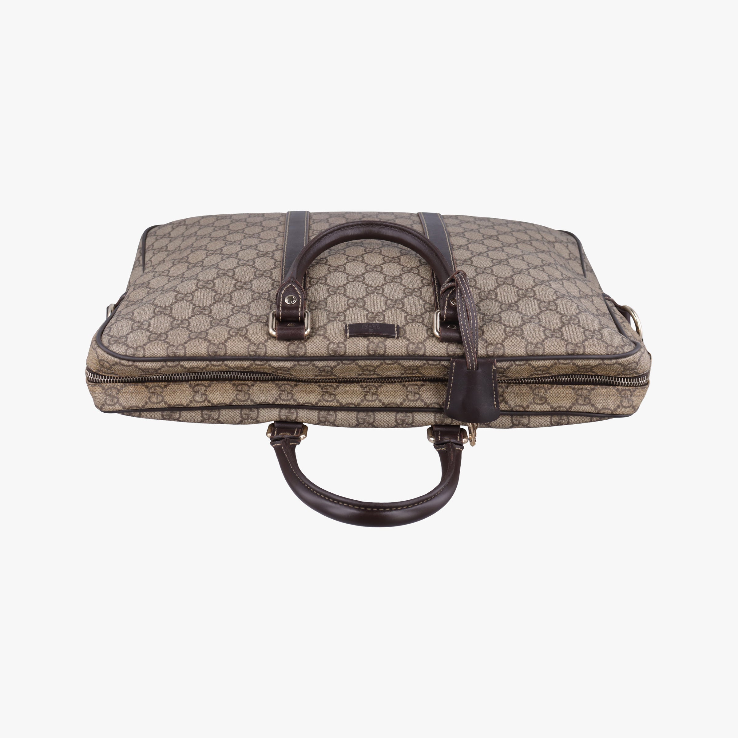 GG plus GG Supreme Briefcase Brown PVC coated canvasxLeather 201480 A8127099GGプラス GGスプリーム ブラウン PVCコーティングキャンバスxレザー 201480 A8127099