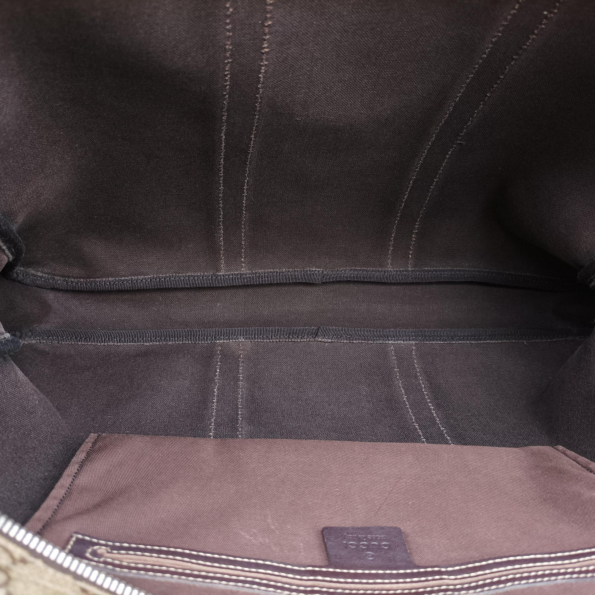 GG plus GG Supreme Briefcase Brown PVC coated canvasxLeather 201480 A8127099GGプラス GGスプリーム ブラウン PVCコーティングキャンバスxレザー 201480 A8127099