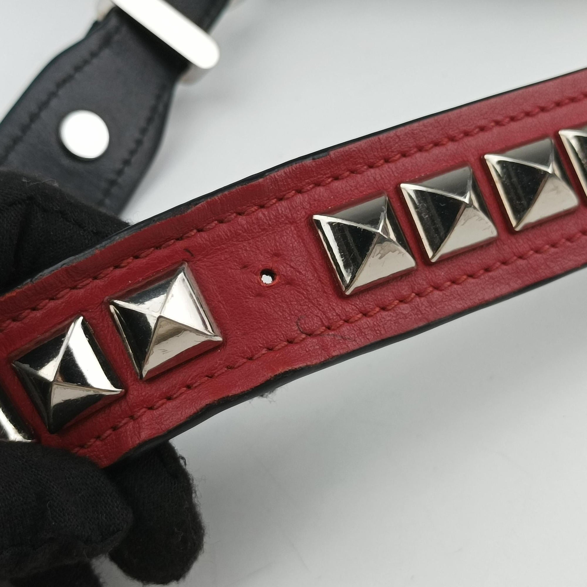 Electra Studded Black Leather×Saffiano leather 1BD120 25エレクトラ スタッズ ブラック レザー×サフィアーノレザー 1BD120 25