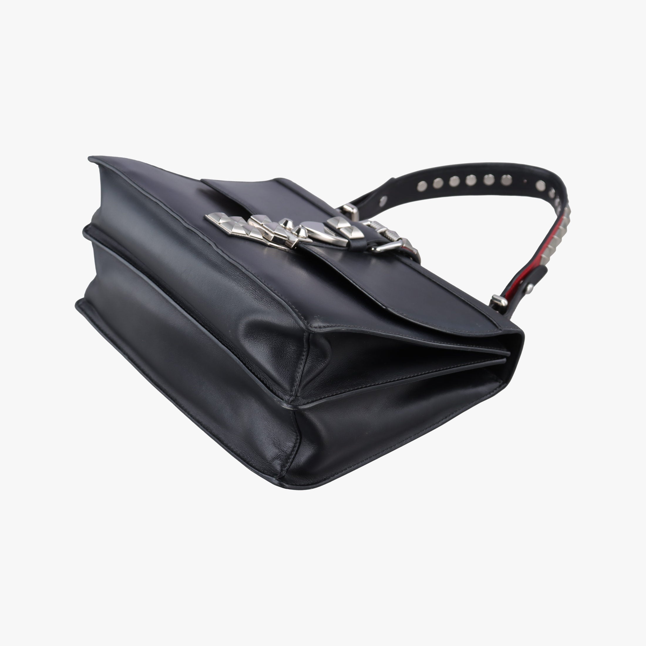 Electra Studded Black Leather×Saffiano leather 1BD120 25エレクトラ スタッズ ブラック レザー×サフィアーノレザー 1BD120 25