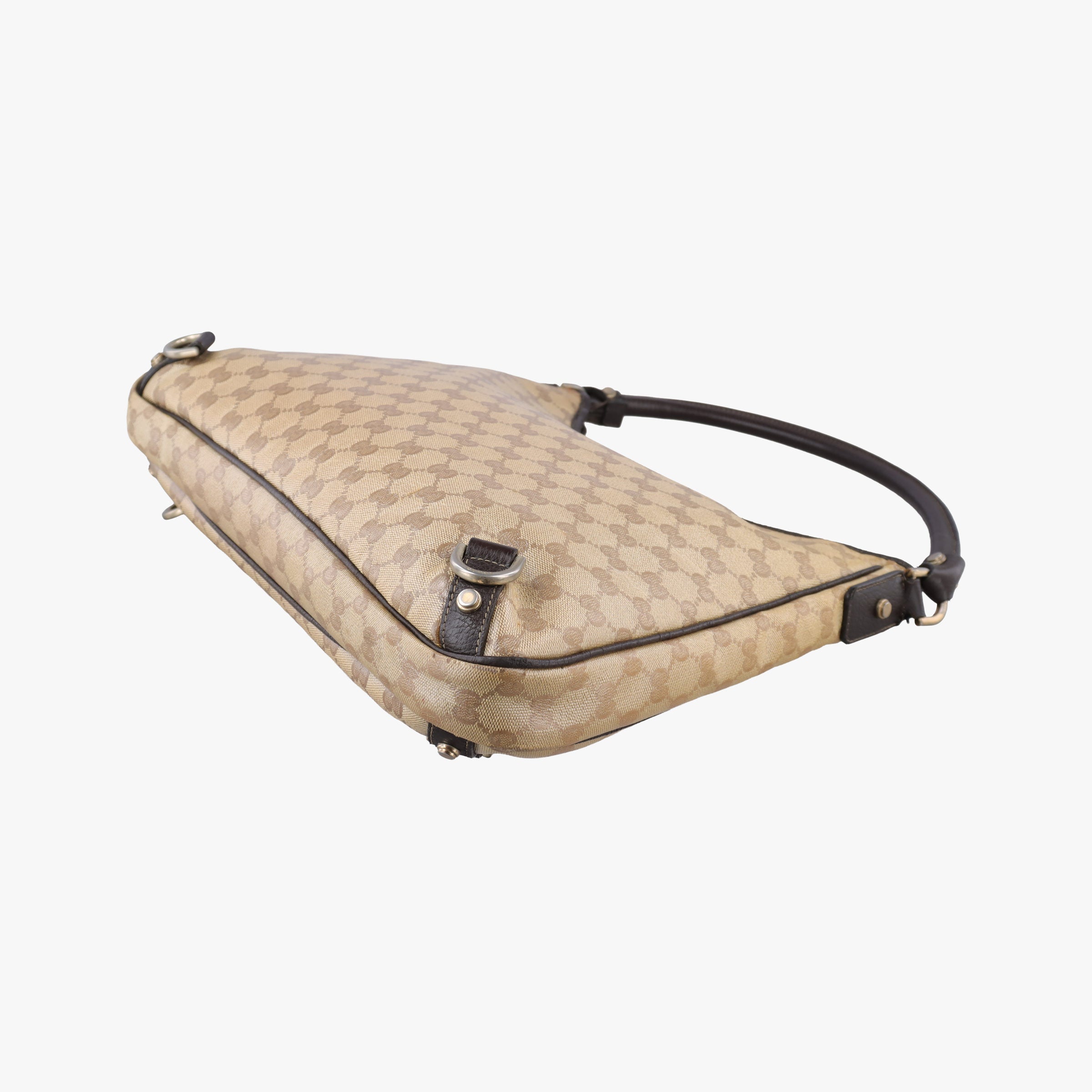 GG Crystal Abbey Hobo Beige PVC coated canvas×leather 268636 G011808102ジージークリスタルアビーホーボー ベージュ PVCコーティングキャンバス×レザー 268636 G011808102