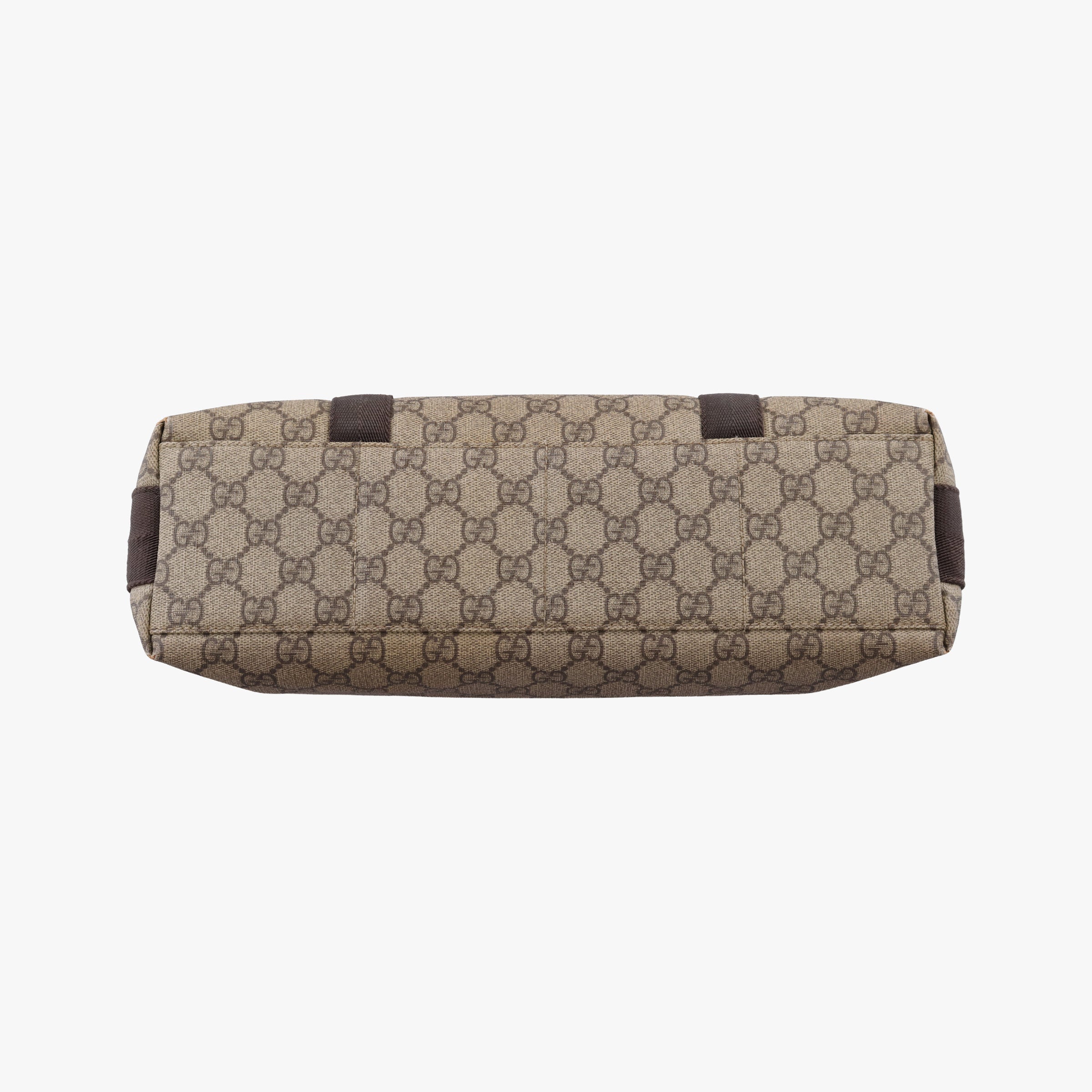 GG Supreme Double Buckle Beige × Dark Brown PVC coated canvas 122373 214397 GGスプリーム ダブルバックル ベージュ × ダークブラウン PVCコーティングキャンバス 122373 214397