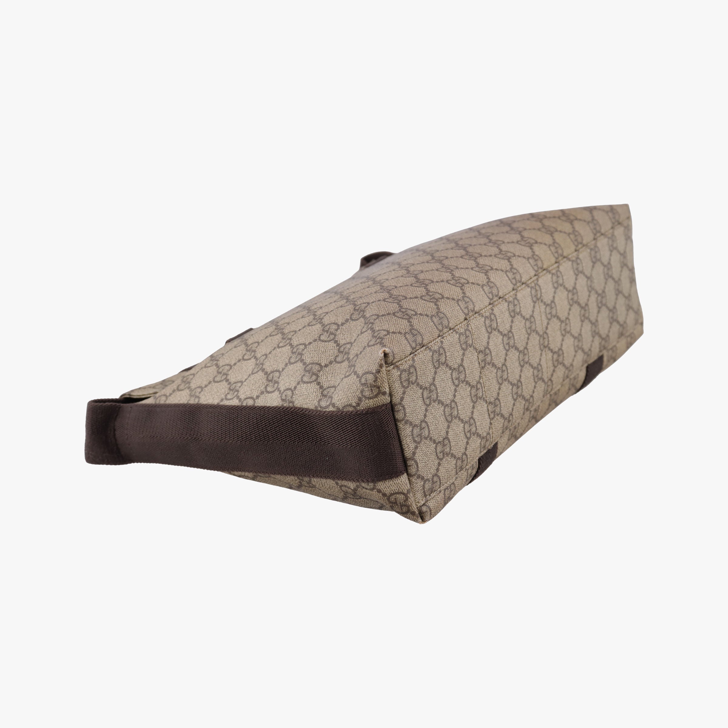 GG Supreme Double Buckle Beige × Dark Brown PVC coated canvas 122373 214397 GGスプリーム ダブルバックル ベージュ × ダークブラウン PVCコーティングキャンバス 122373 214397