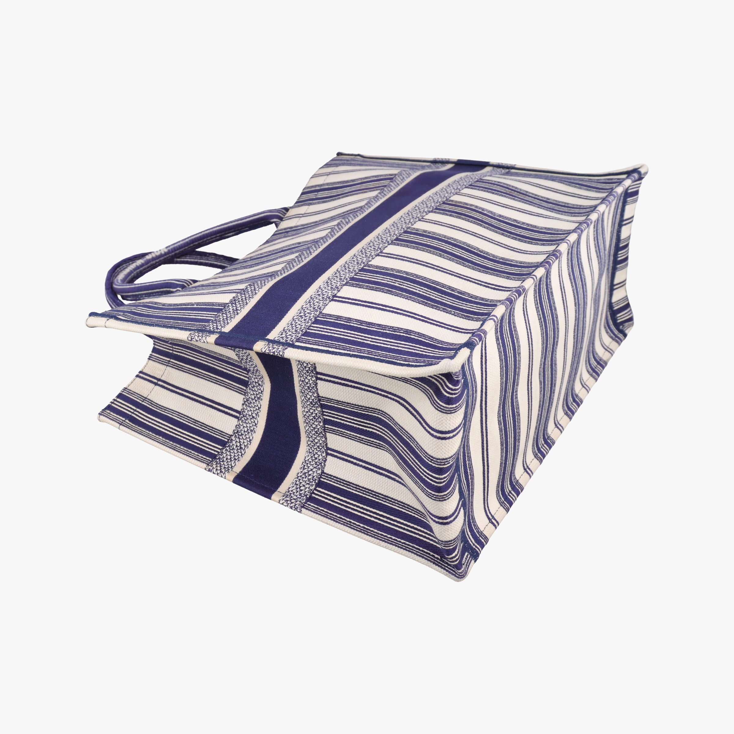 Book Tote White × Navy Jacquard 50-MA-1128ブック トート ホワイト × ネイビー ジャガード 50-MA-1128