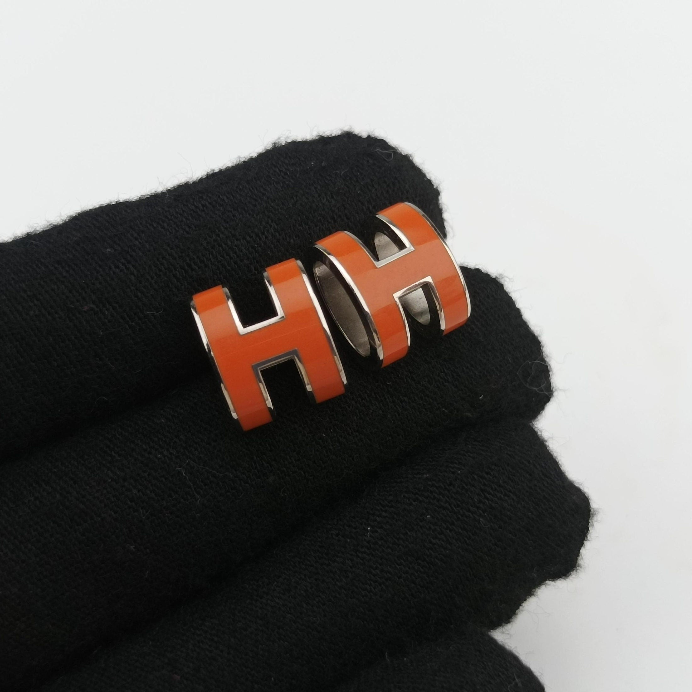 Pop H Orange×gold Enamel×Lacquered Metal ポップH オレンジ×ゴールド エナメル × ラッカーメタル