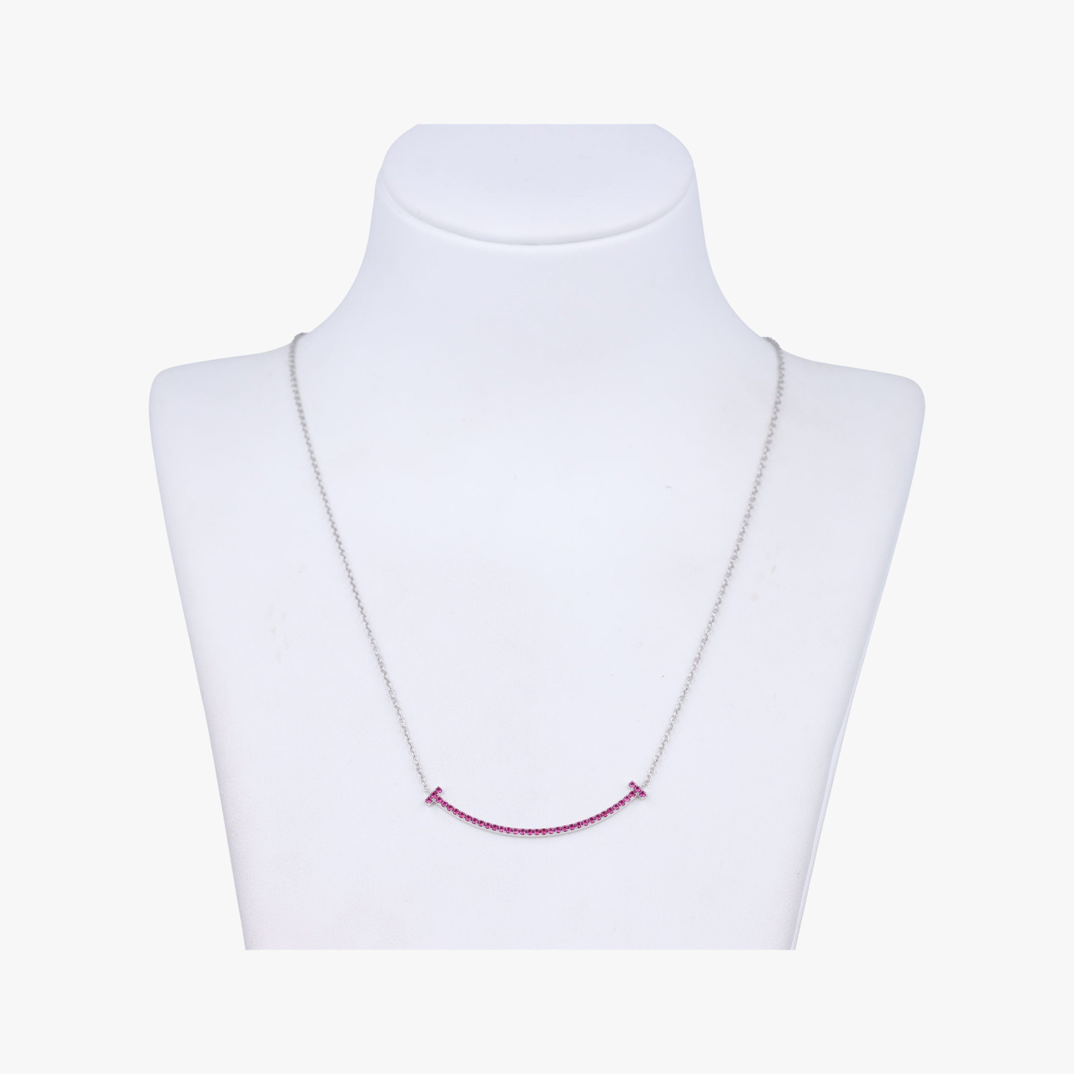 T Smile Pendant Silver×Pink AU750 Tスマイルペンダント シルバー×ピンク AU750