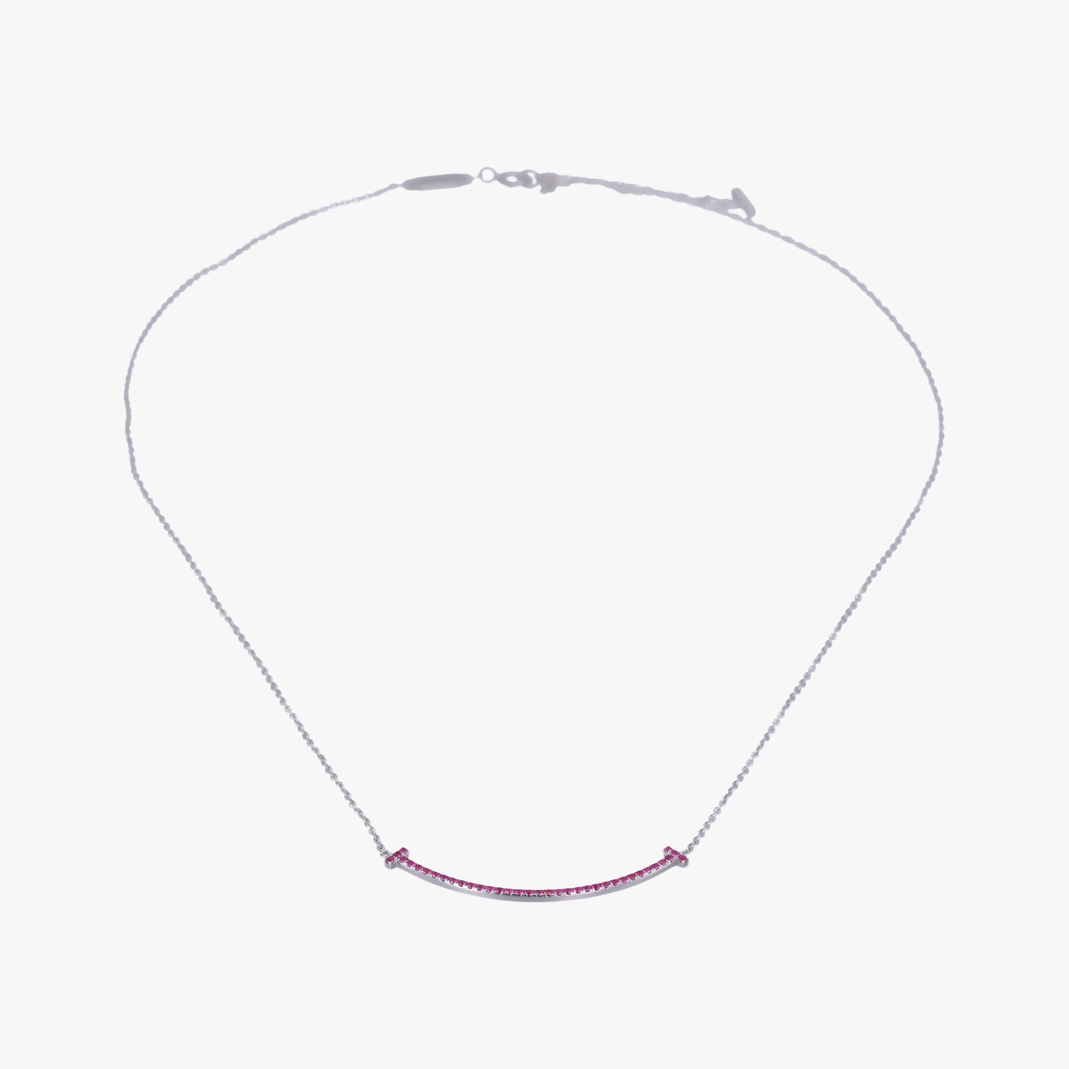 T Smile Pendant Silver×Pink AU750 Tスマイルペンダント シルバー×ピンク AU750