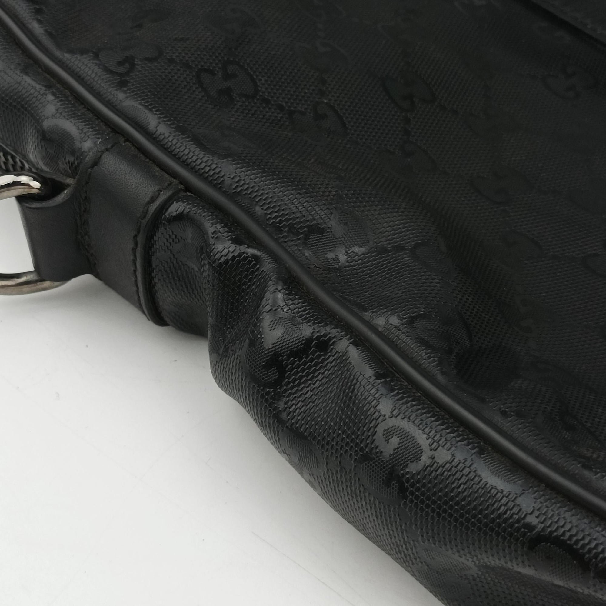 GG plus GG Supreme Briefcase Black PVC coated canvas 201480 B014314067GGプラス GGスプリーム ブラック PVCコーティングキャンバス 201480 B014314067