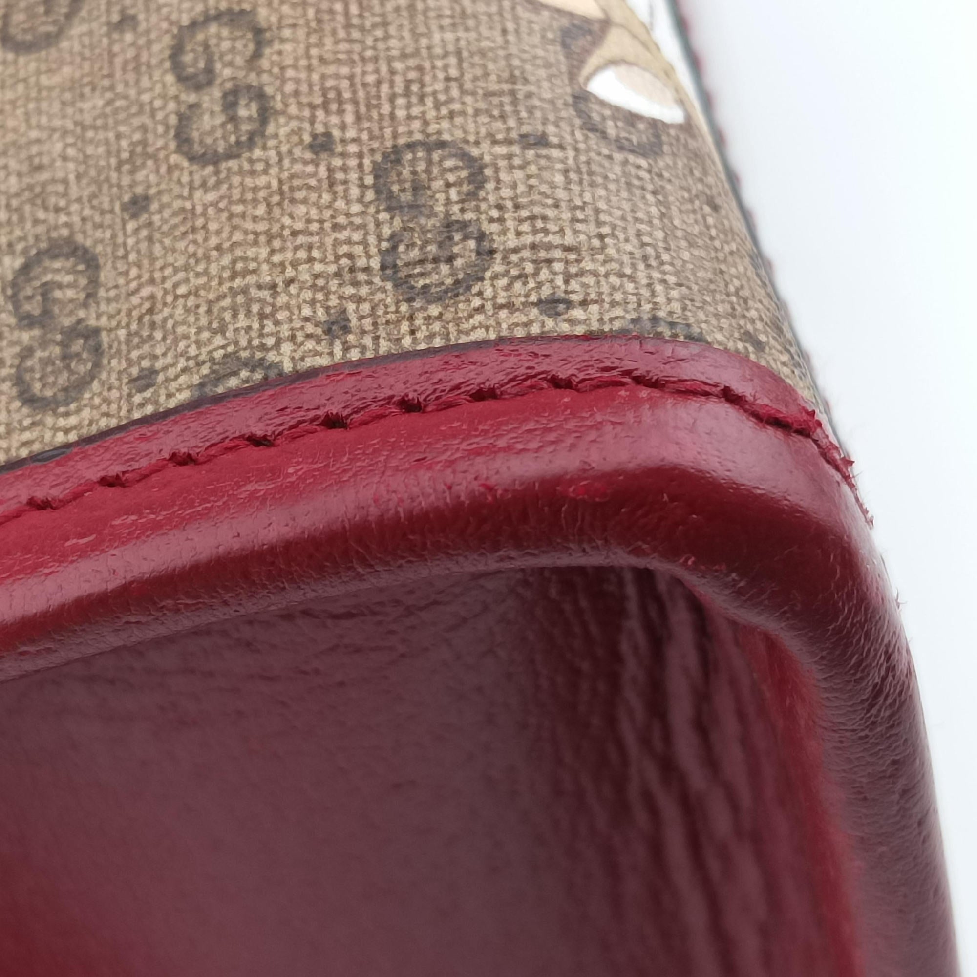 Doraemon Gucci Lunar New Year Beige Monogram × Cherry Red GG Supreme Canvas × Calfskin Leather 653952 C033863984ドラえもんグッチ ウシ年限定 ベージュ×レッド×マルチカラー GGスプリーム × レザー 653952 C033863984