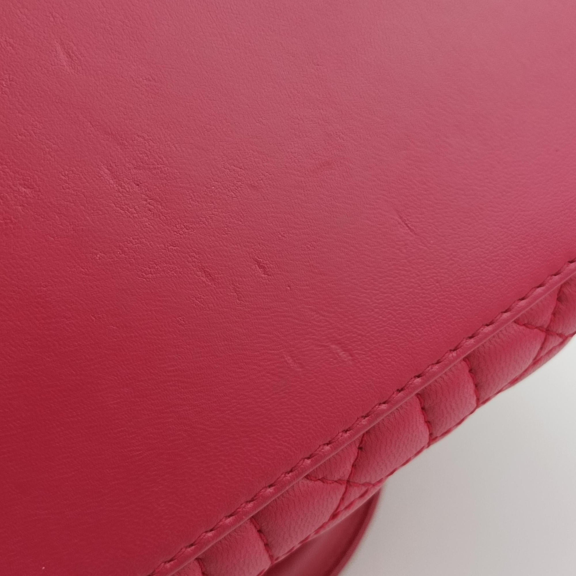 Lady Dior Rose lambskin 01-BN-0191レディディオール ローズ レッド ラムスキン 01-BN-0191