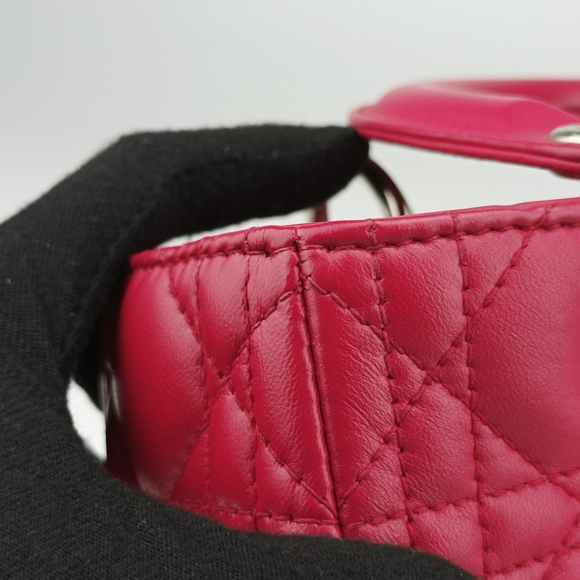 Lady Dior Rose lambskin 01-BN-0191レディディオール ローズ レッド ラムスキン 01-BN-0191