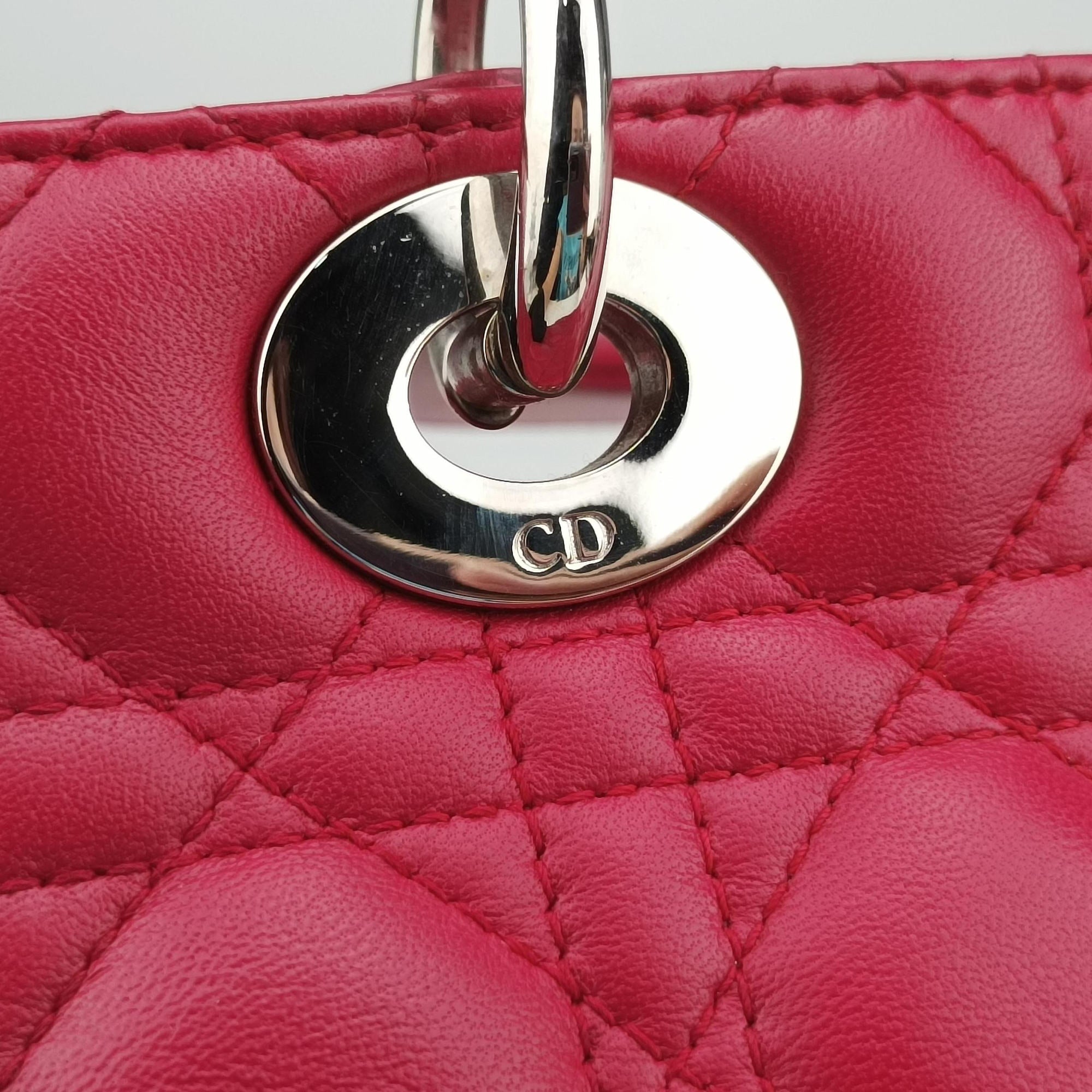 Lady Dior Rose lambskin 01-BN-0191レディディオール ローズ レッド ラムスキン 01-BN-0191