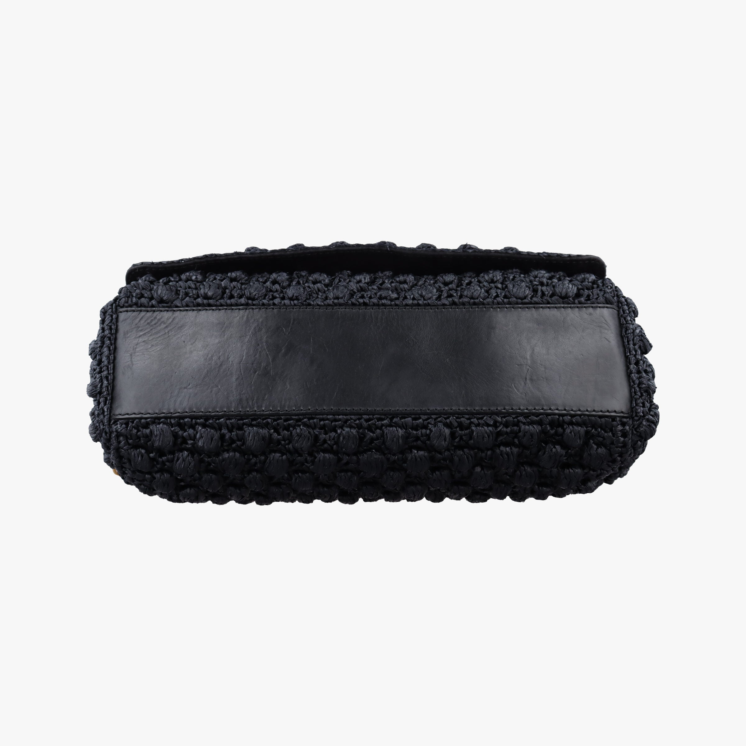 Sicily Black Crocheted raffia × calfskin シシリー ブラック フィア クロシェ× カーフスキン