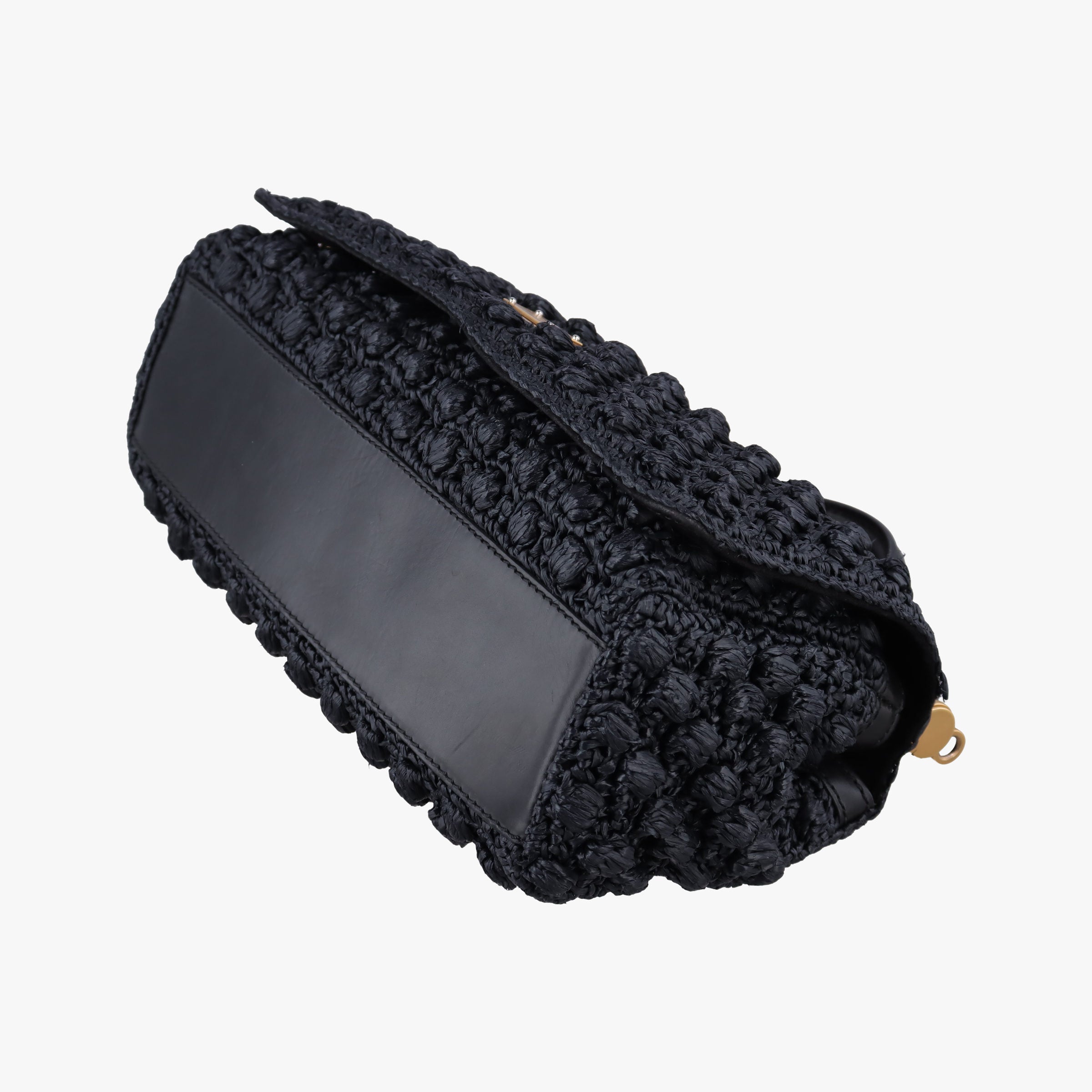 Sicily Black Crocheted raffia × calfskin シシリー ブラック フィア クロシェ× カーフスキン