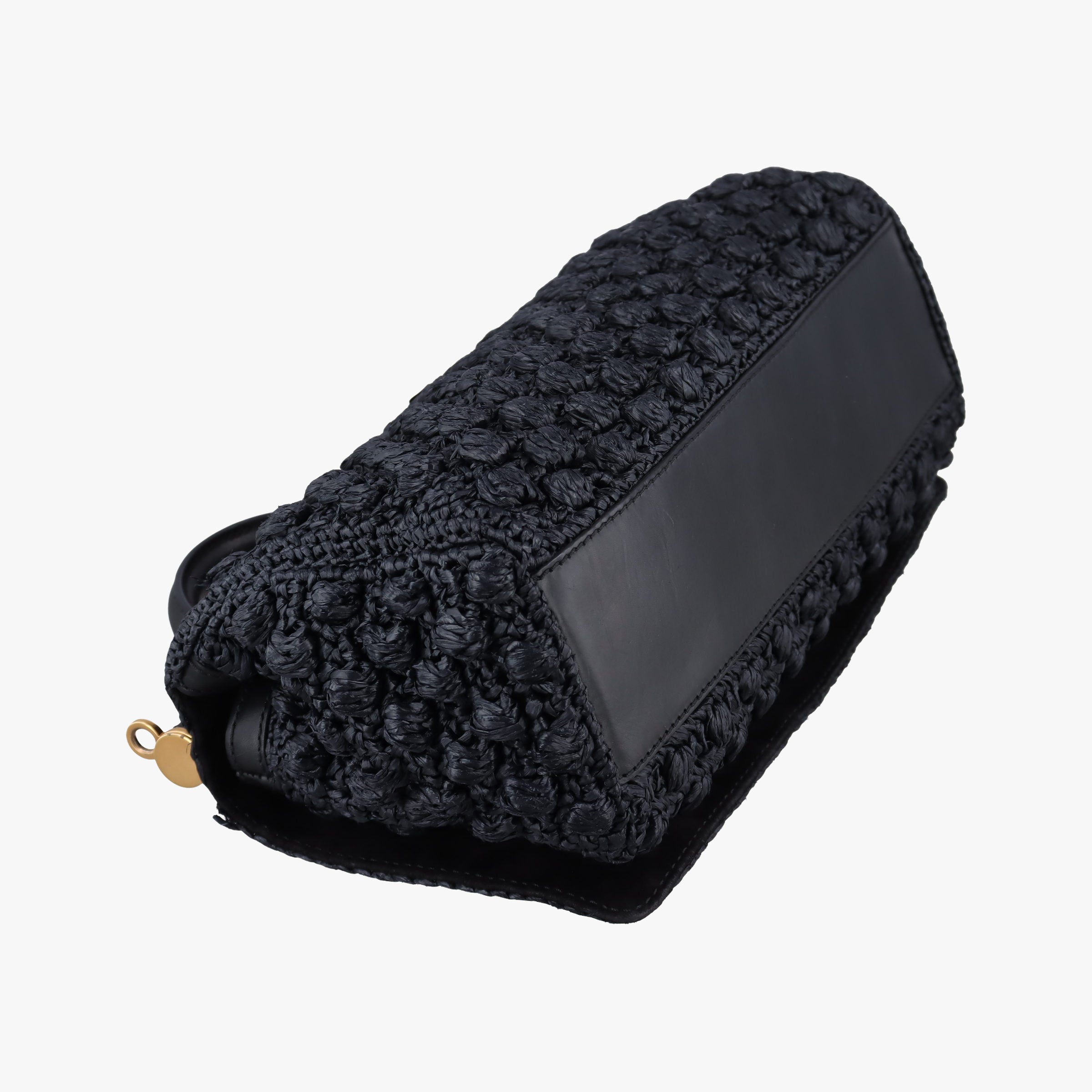 Sicily Black Crocheted raffia × calfskin シシリー ブラック フィア クロシェ× カーフスキン