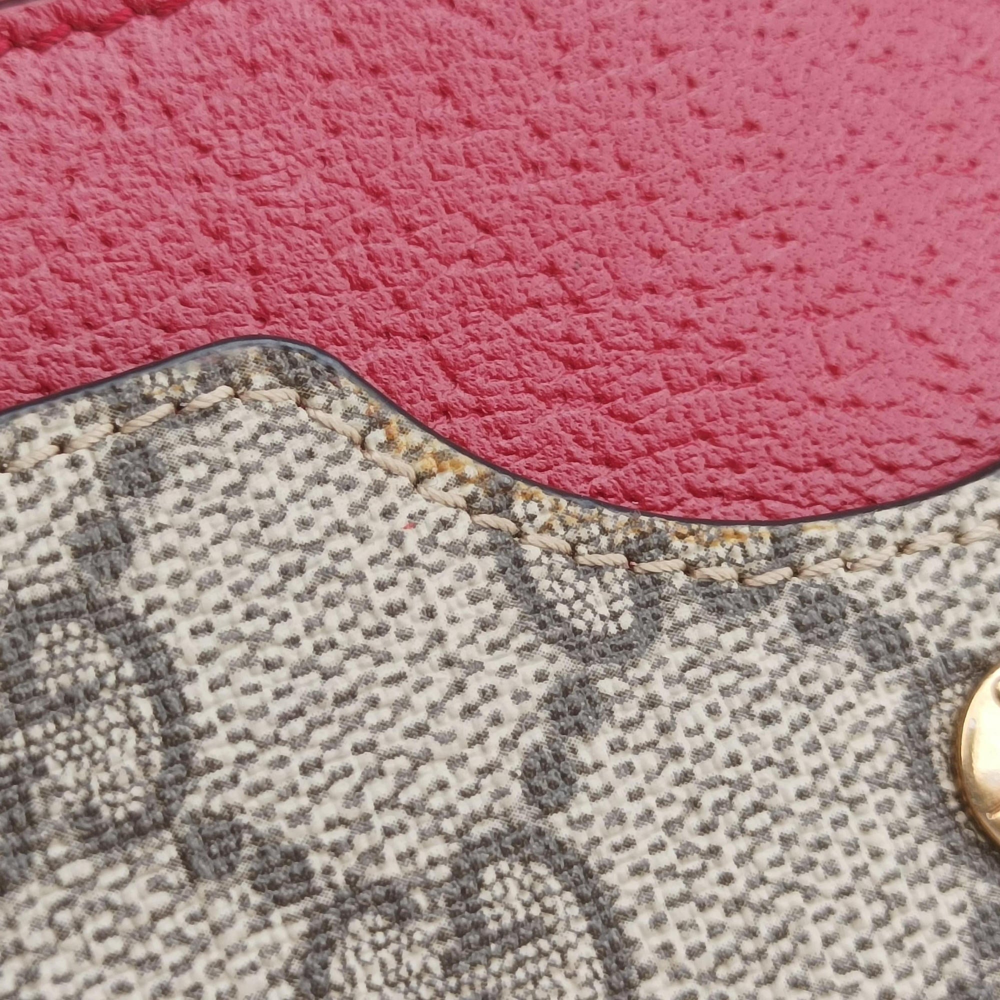 Queen Margaret beige×red×multi PVC coated canvas×Leather 476079 クィーンマーガレット ベージュ×レッド×マルチ PVCコーティングキャンバス×レザー 476079