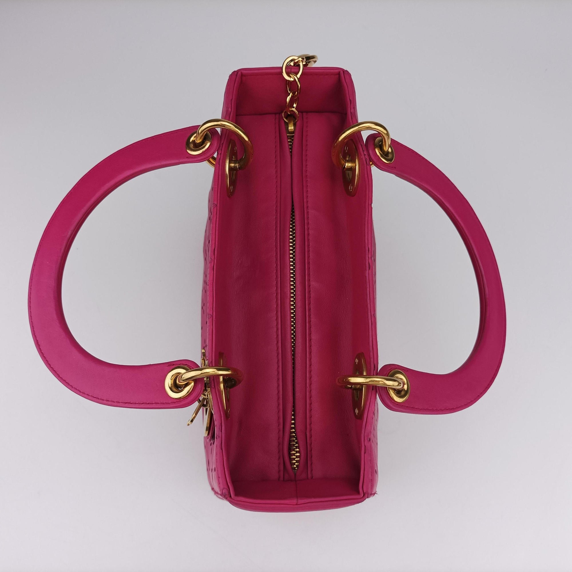 Lady Dior Rose leather 09-MA-1017レディディオール ローズ レッド レザー 09-MA-1017