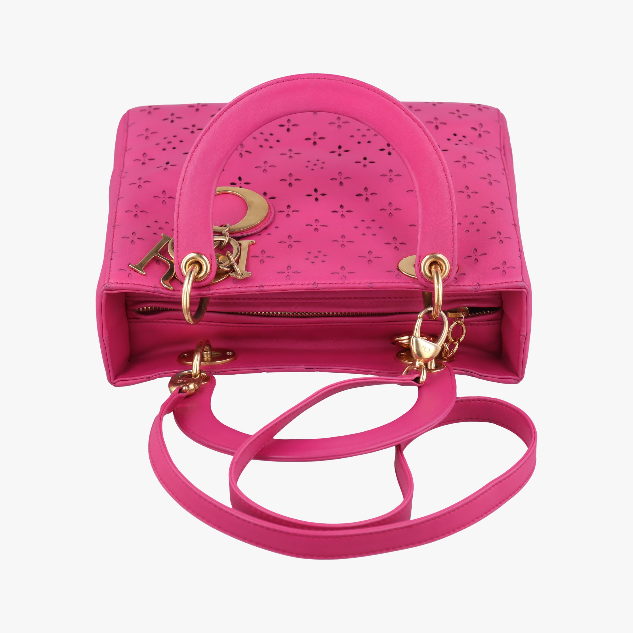 Lady Dior Rose leather 09-MA-1017レディディオール ローズ レッド レザー 09-MA-1017