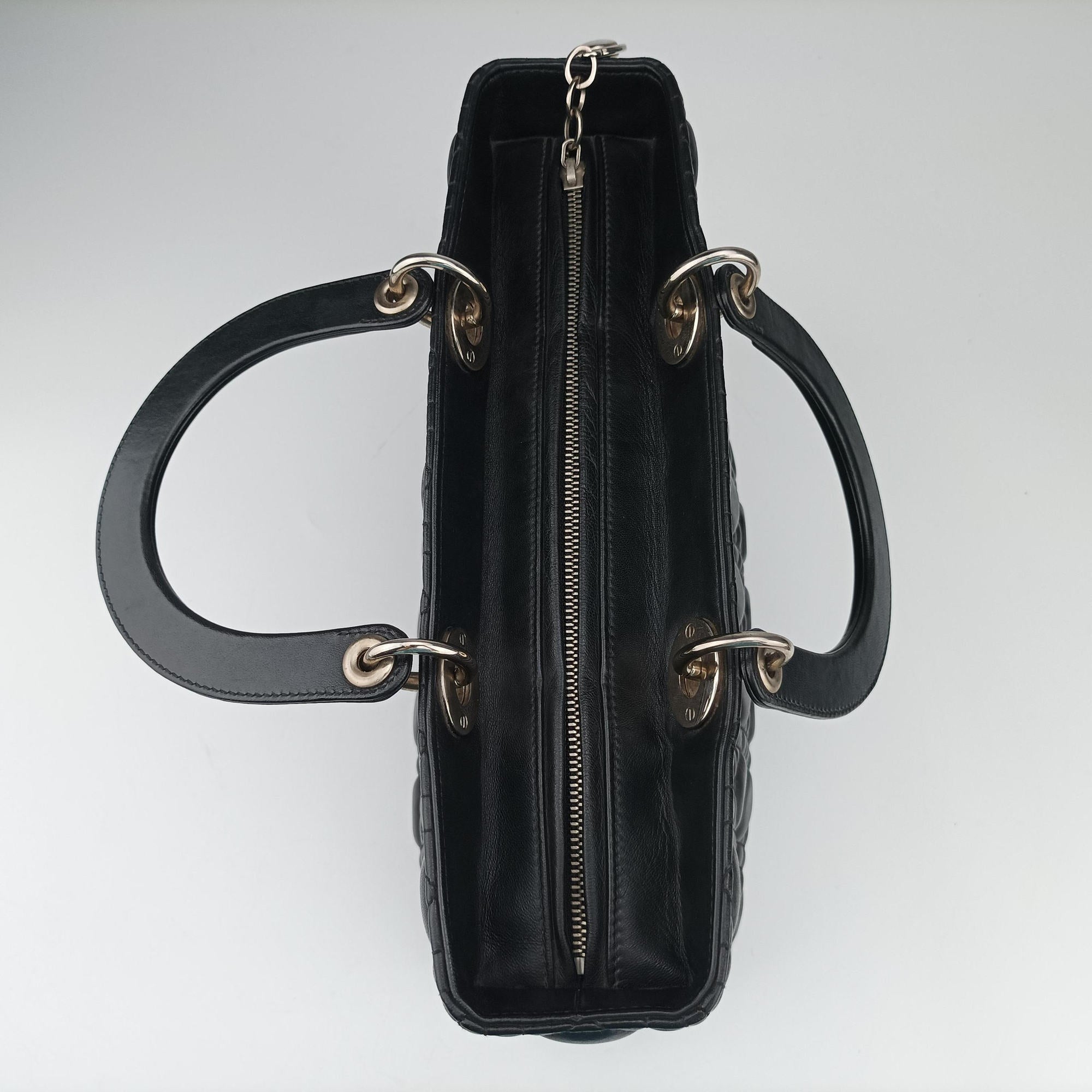 Lady Dior Black lambskin 08-MA-0132レディディオール ブラック ラムスキン 08-MA-0132