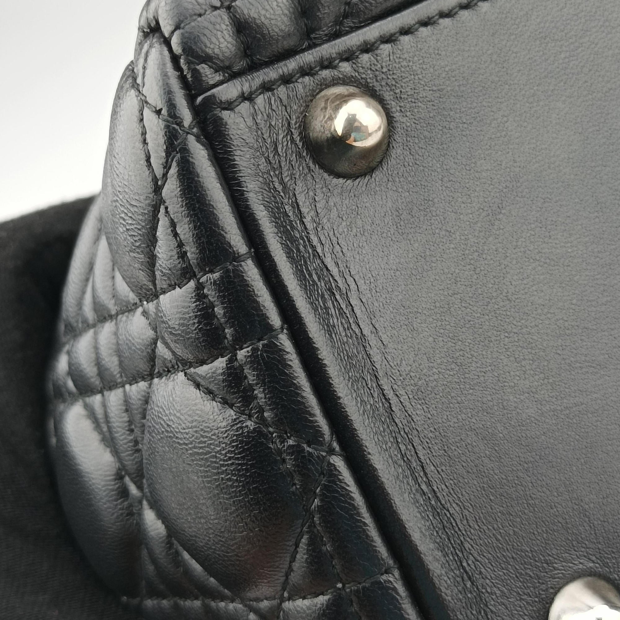 Lady Dior Black lambskin 08-MA-0132レディディオール ブラック ラムスキン 08-MA-0132