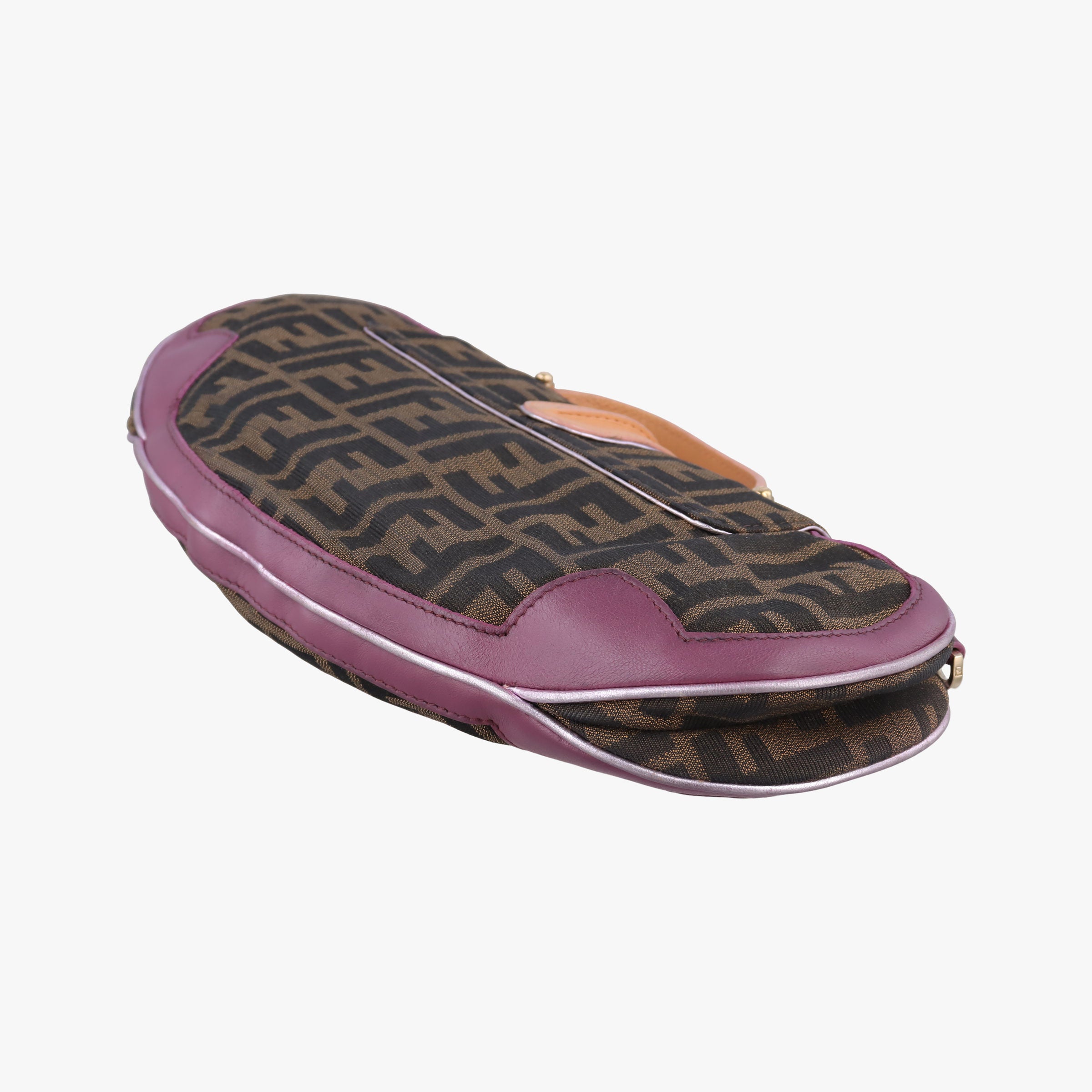 Zucca Vanity Mirror beige×Brown×purple canvas×leather 8BN133 2370-8BN133-MN5-049ズッカ バニティミラー ベージュ×ブラウン×パープル キャンバス×レザー 8BN133 2370-8BN133-MN5-049