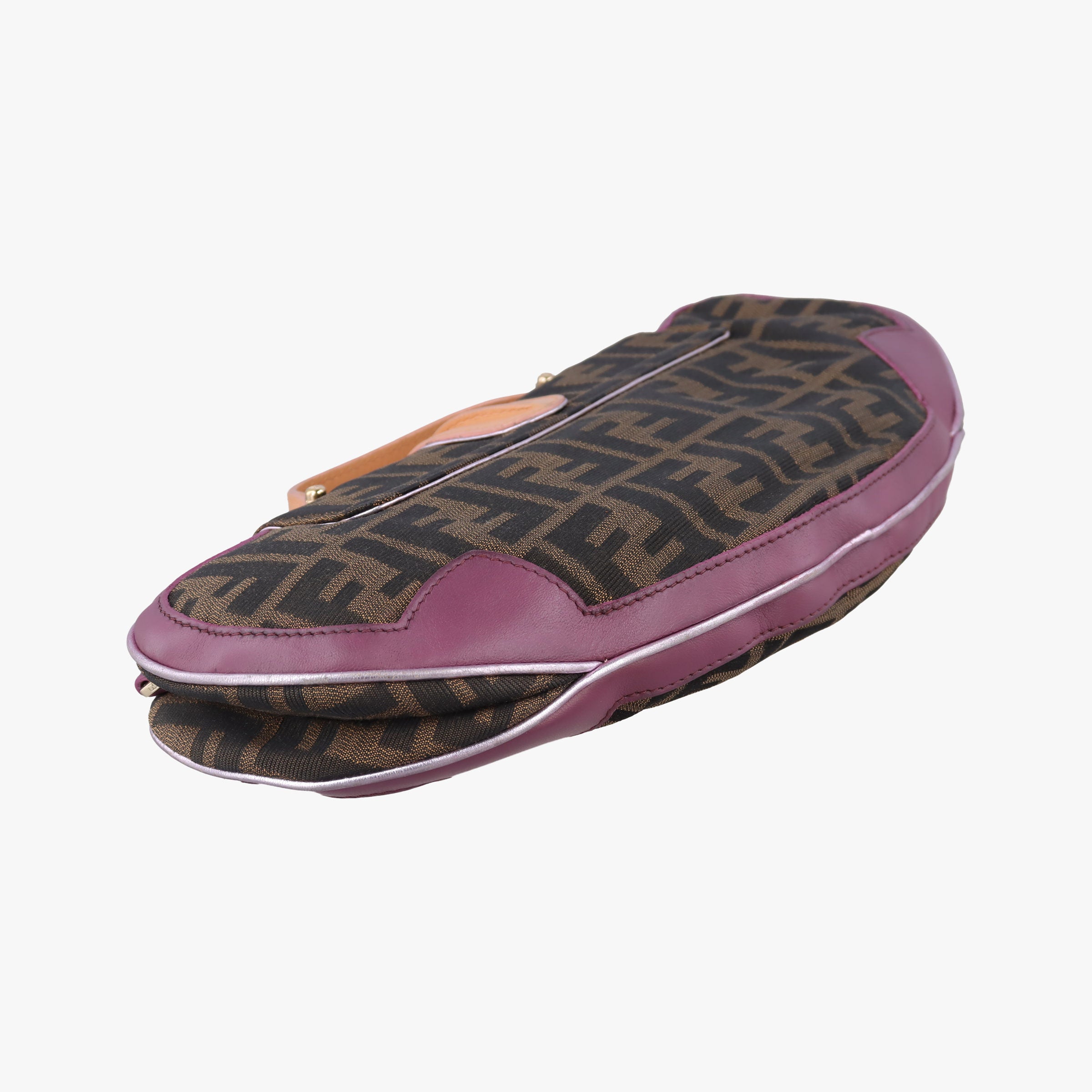 Zucca Vanity Mirror beige×Brown×purple canvas×leather 8BN133 2370-8BN133-MN5-049ズッカ バニティミラー ベージュ×ブラウン×パープル キャンバス×レザー 8BN133 2370-8BN133-MN5-049