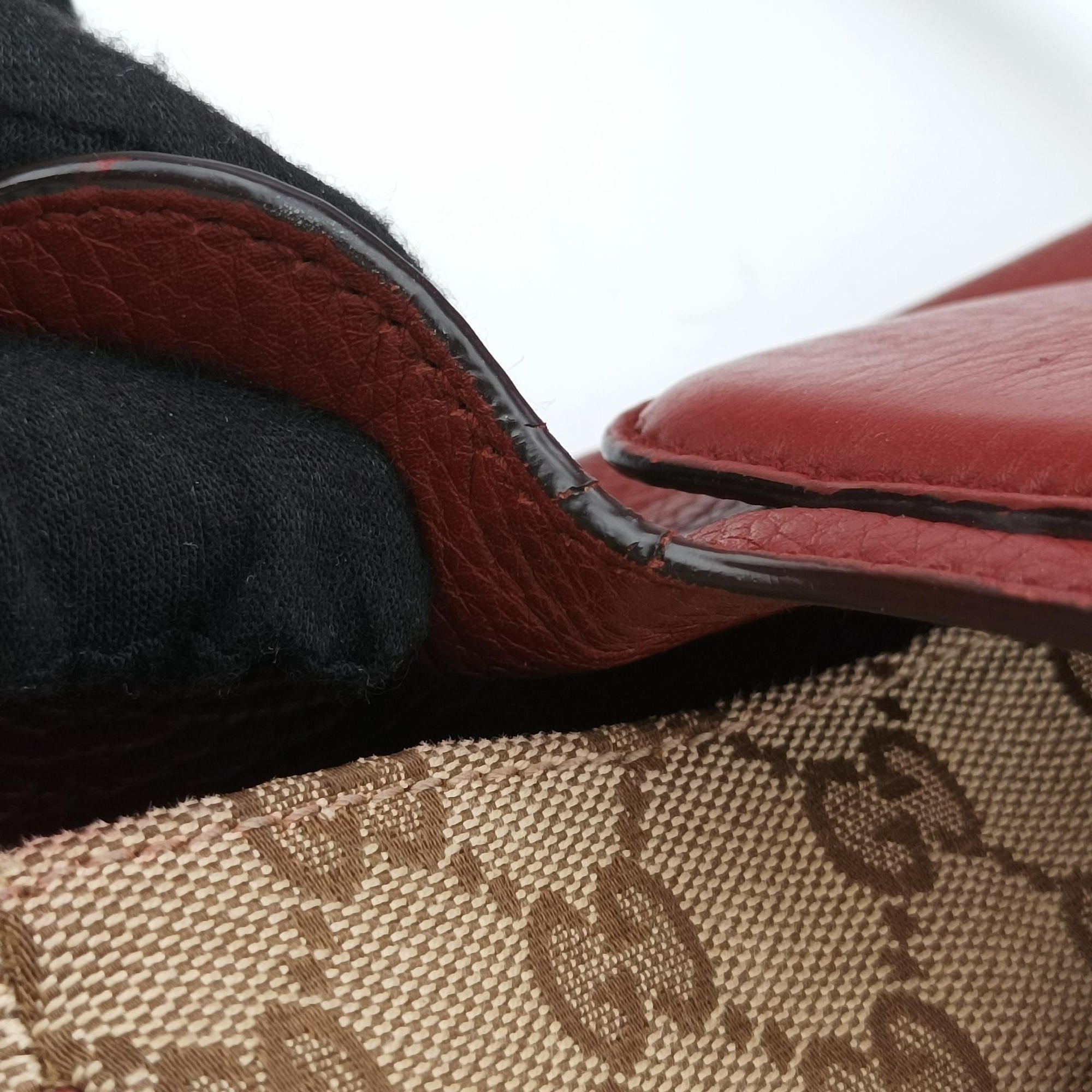 GG Dressage Beige × Red canvas×leather 296854 G012047158GG ドレサージュ ベージュ × レッド キャンバス× レザー 296854 G012047158