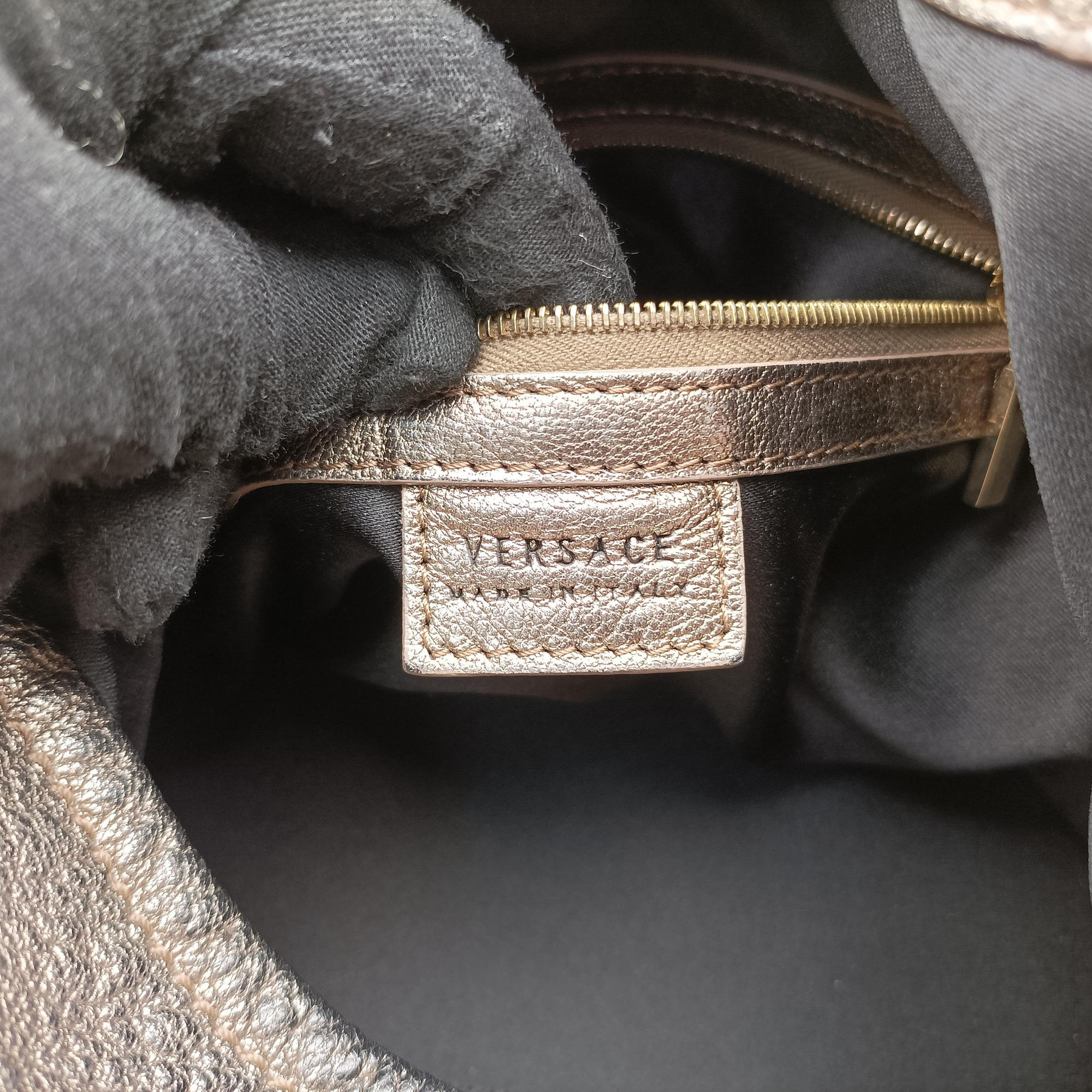 Metallic Hobo Gold Patent×Leather メタリック ホーボー ゴールド パテントxレザー