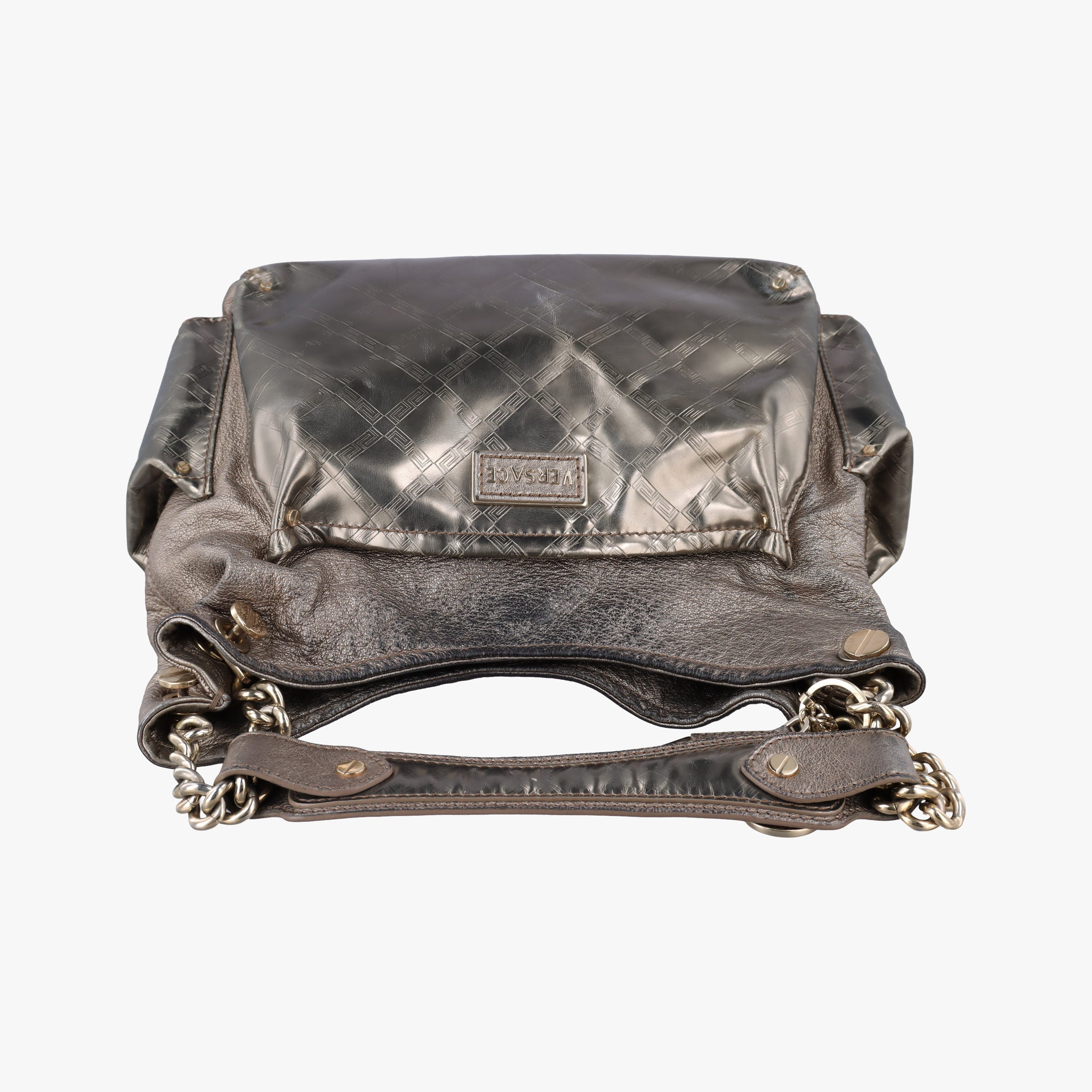 Metallic Hobo Gold Patent×Leather メタリック ホーボー ゴールド パテントxレザー