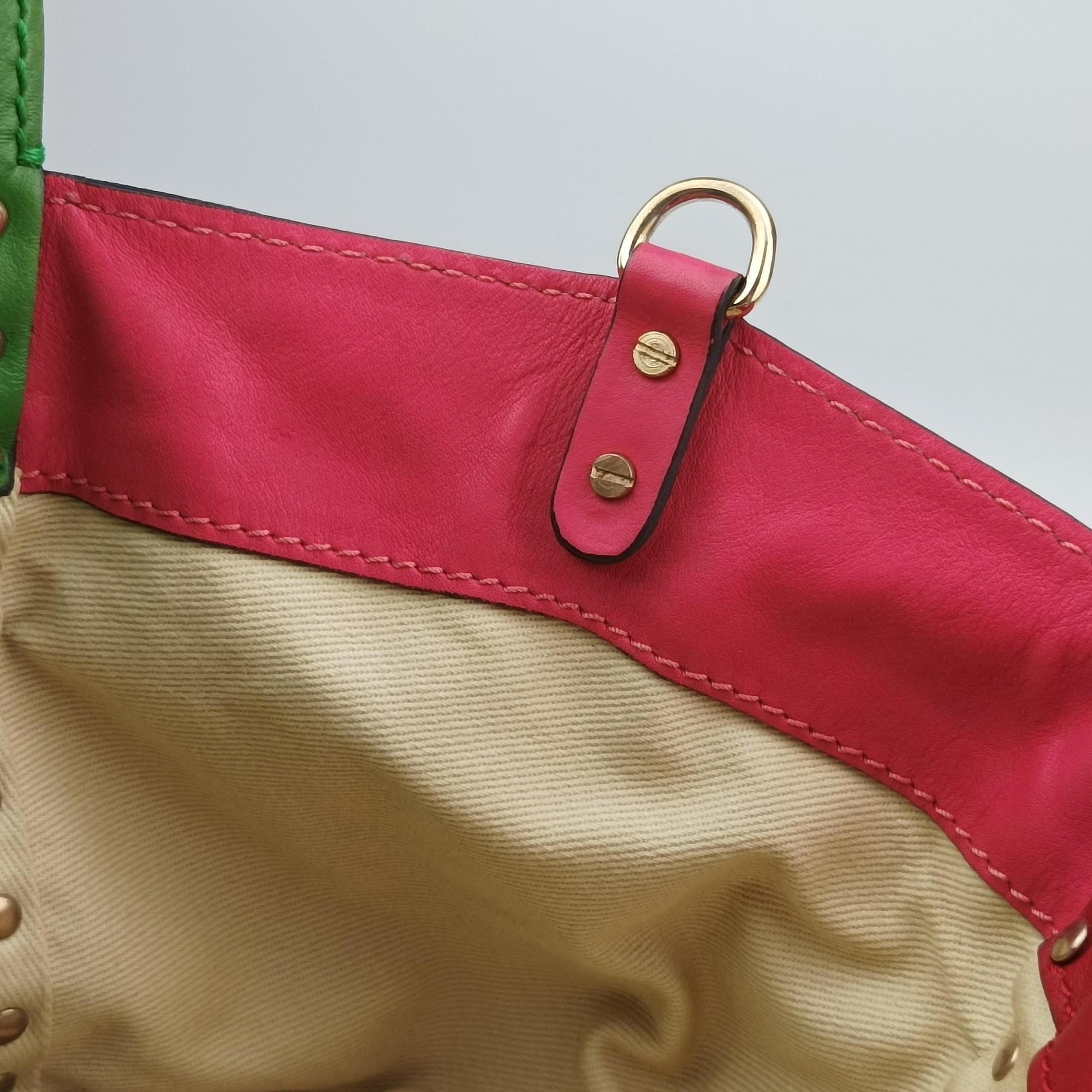 Rockstud Red×Green×Pink Leather Lot number unknownロックスタッズ レッド×グリーン×ピンク レザー 製番不明