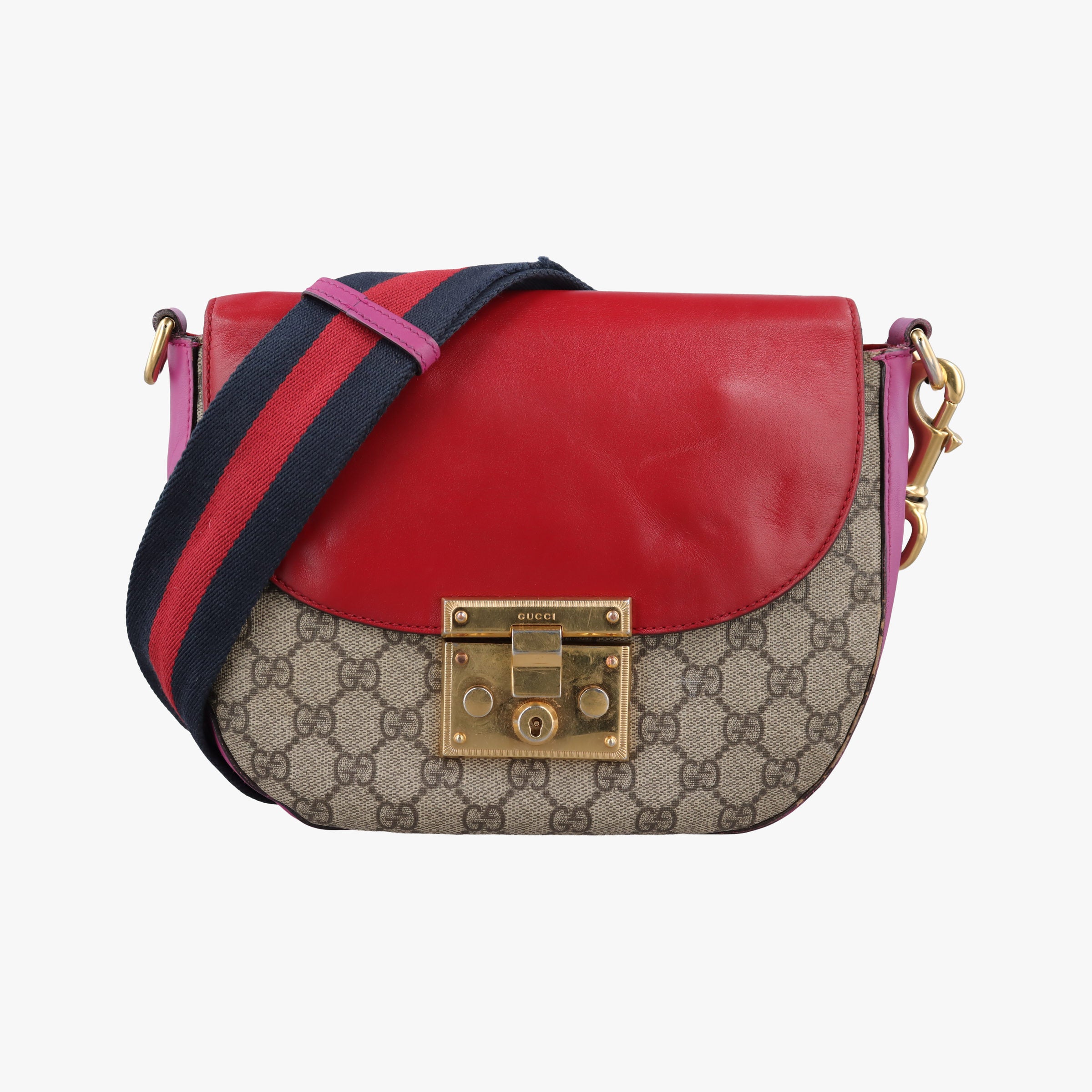 Padlock Guccissima Beige×Red×Multicolour PVC coated canvas×Leather 453189 Lot number unknownグッチッシマ パドロック ベージュ×レッド×マルチカラー PVCコーティングキャンバス×レザー 453189 製番不明