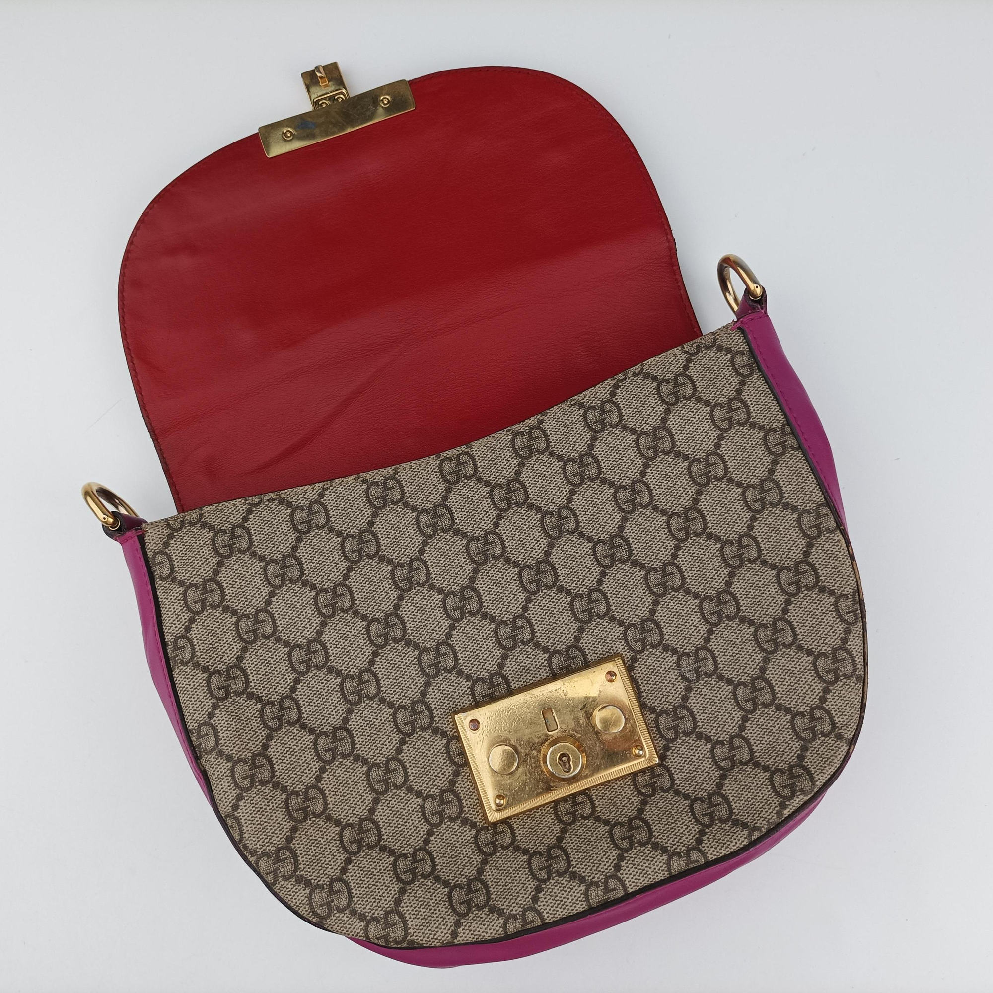 Padlock Guccissima Beige×Red×Multicolour PVC coated canvas×Leather 453189 Lot number unknownグッチッシマ パドロック ベージュ×レッド×マルチカラー PVCコーティングキャンバス×レザー 453189 製番不明