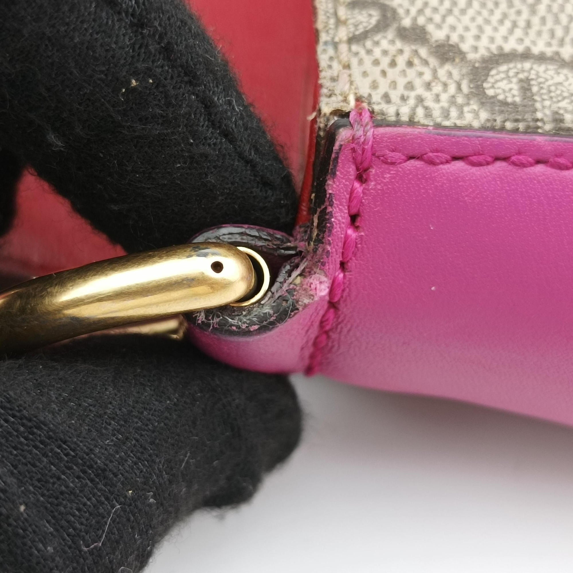 Padlock Guccissima Beige×Red×Multicolour PVC coated canvas×Leather 453189 Lot number unknownグッチッシマ パドロック ベージュ×レッド×マルチカラー PVCコーティングキャンバス×レザー 453189 製番不明