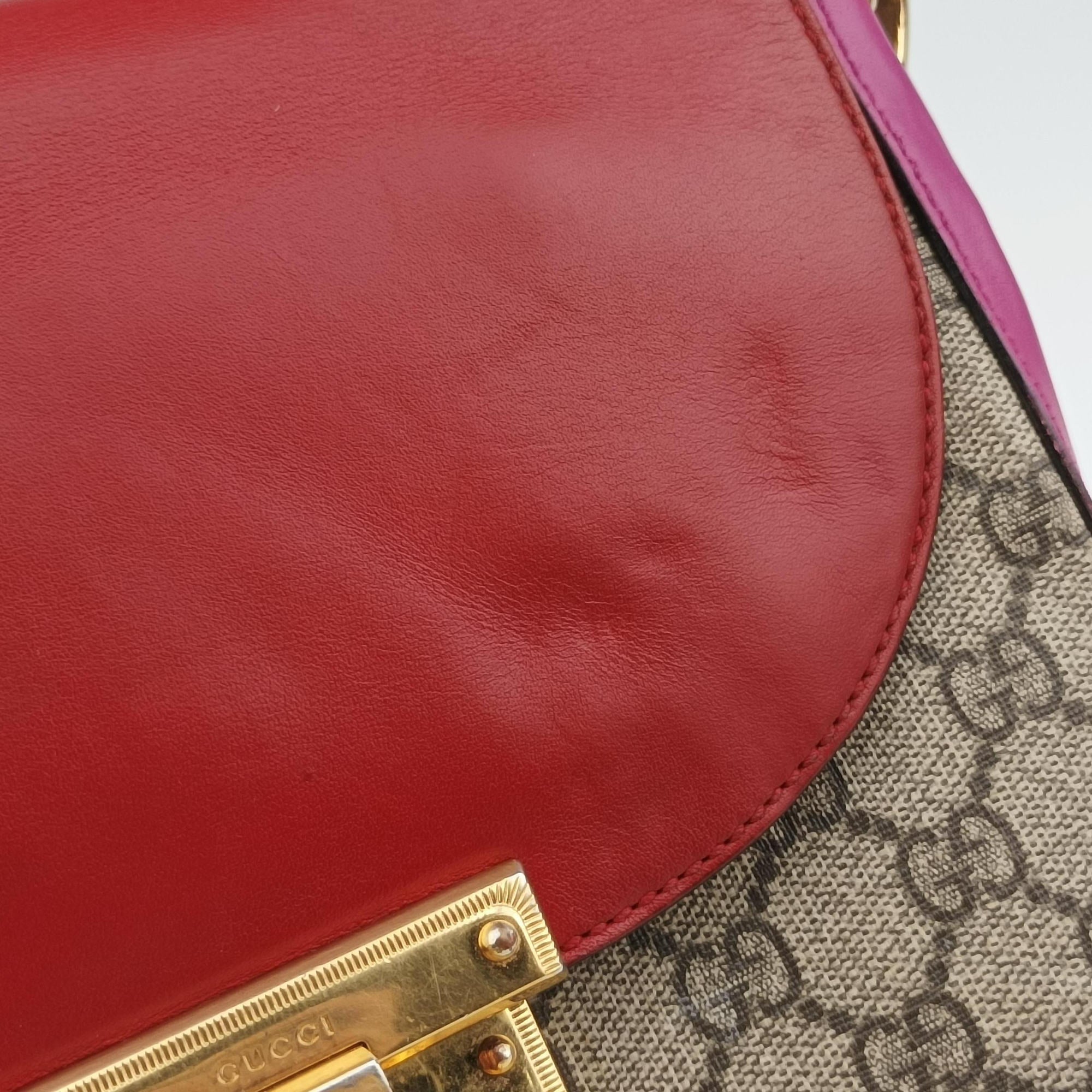 Padlock Guccissima Beige×Red×Multicolour PVC coated canvas×Leather 453189 Lot number unknownグッチッシマ パドロック ベージュ×レッド×マルチカラー PVCコーティングキャンバス×レザー 453189 製番不明
