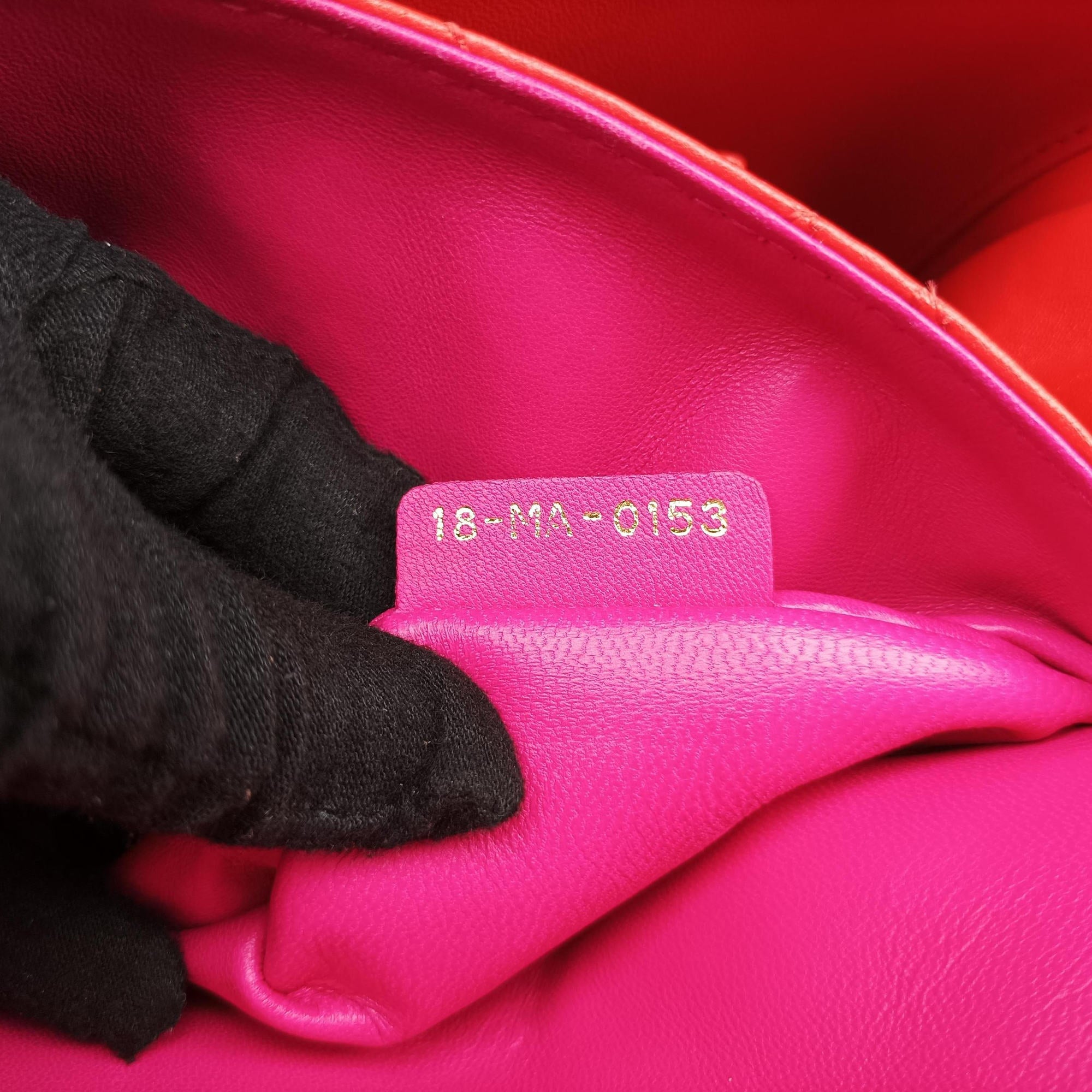 Miss Dior CANNAGE New Lock Pink lambskin 18-MA-0153ミス ディオール カナージュ ニューロック ピンク ラムスキン 18-MA-0153