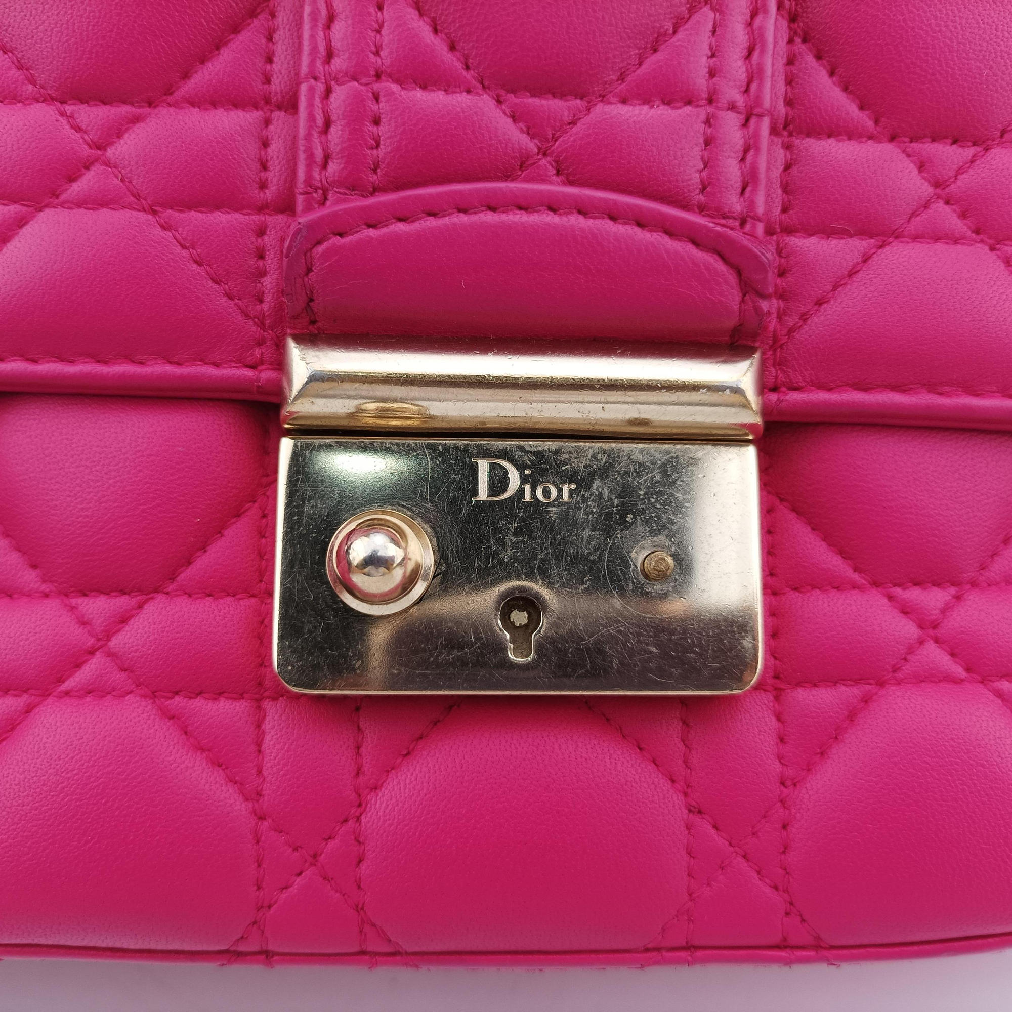 Miss Dior CANNAGE New Lock Pink lambskin 18-MA-0153ミス ディオール カナージュ ニューロック ピンク ラムスキン 18-MA-0153
