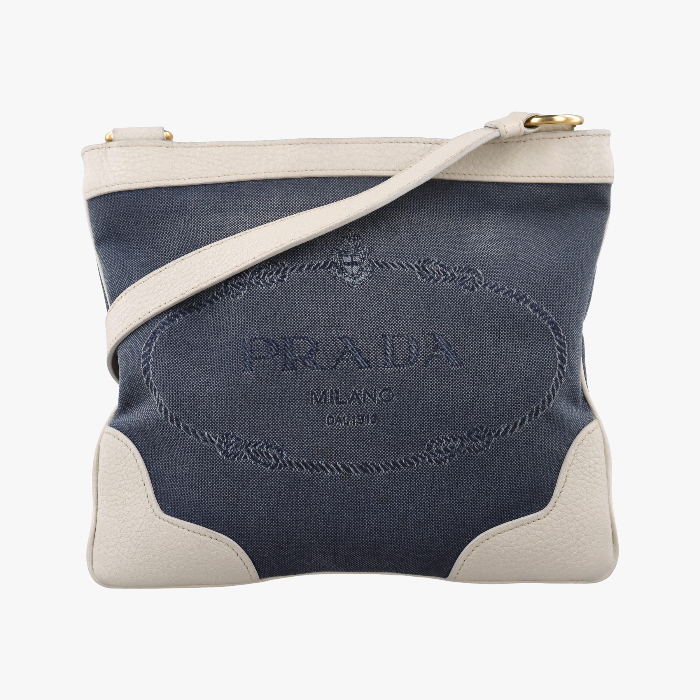 Canapa logo jacquard Navy × white Canvas × leather 197カナパ ロゴジャガード ネイビー × ホワイト キャンバス × レザー BT867A 197