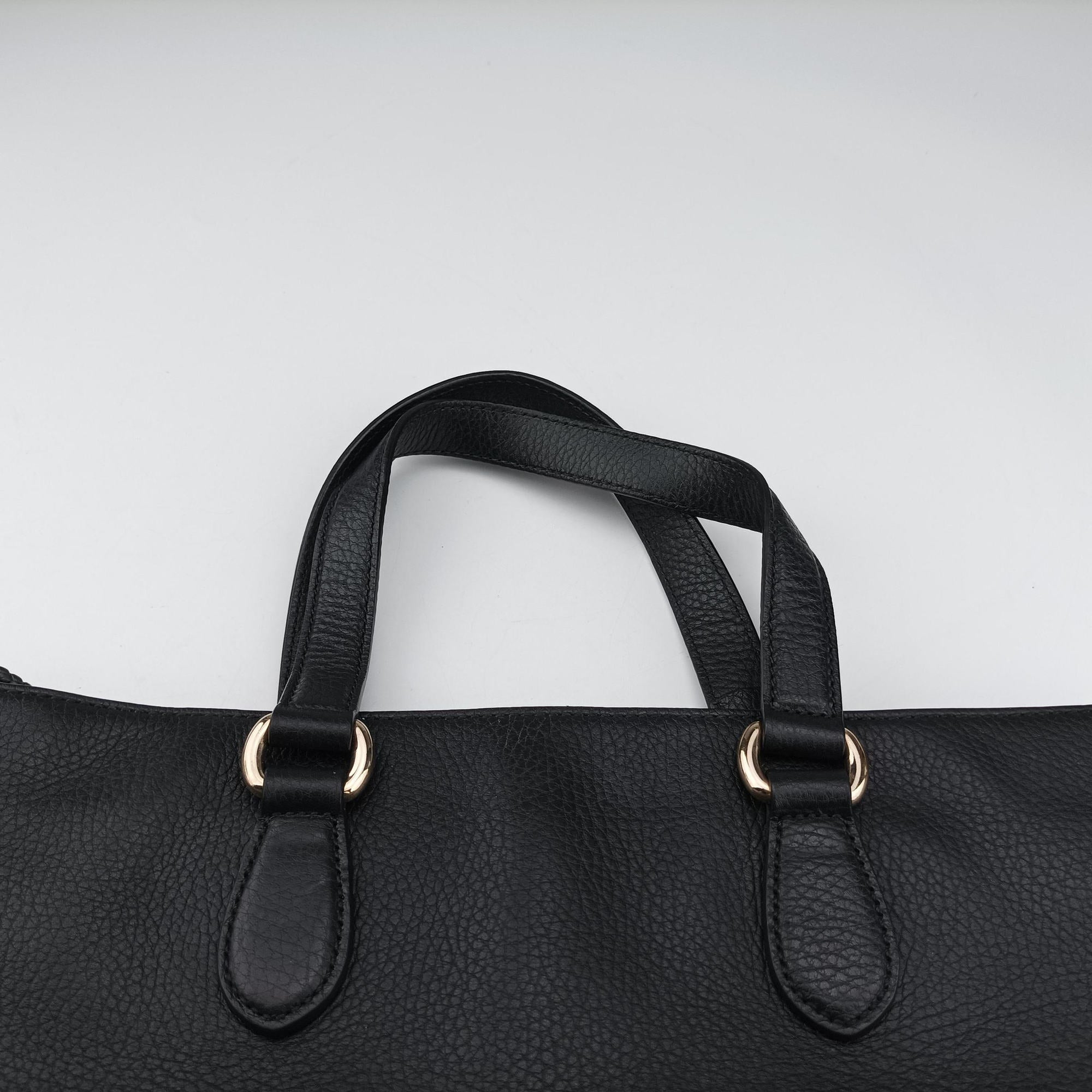 Bamboo Tassel Tote Black Leather 449642 C023647401バンブー タッセル トート ブラック レザー 449642 C023647401