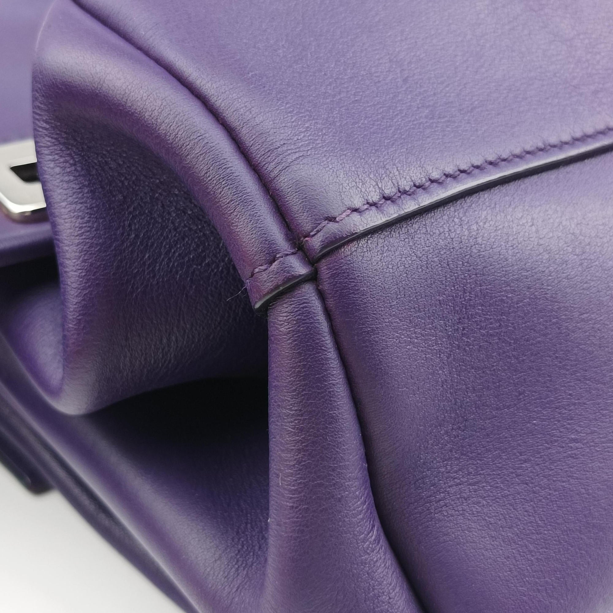 Double flap chain Purple Leather 14/Cダブルフラップチェーン パープル レザー 14/C