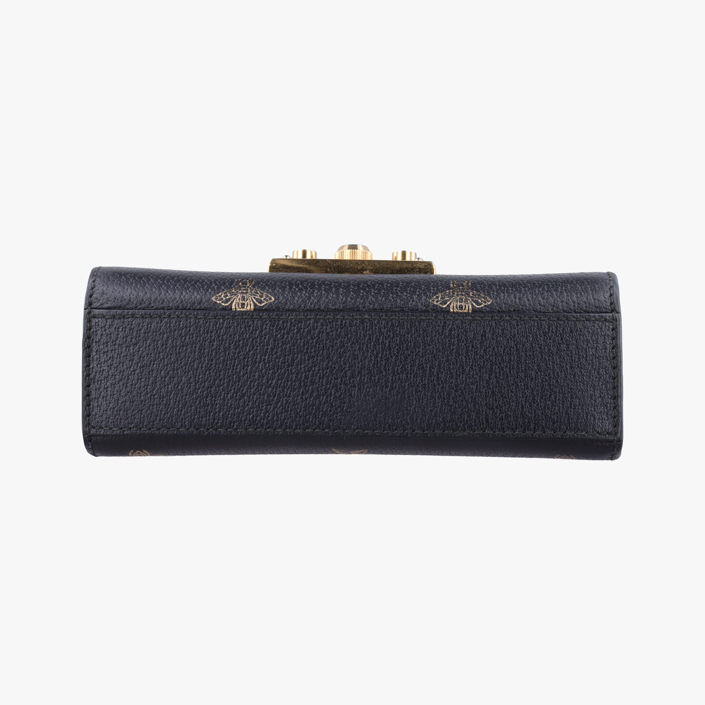 Padlock Black×golden Leather 432182 D027656760パドロック ブラック×ゴールド レザー 432182 D027656760