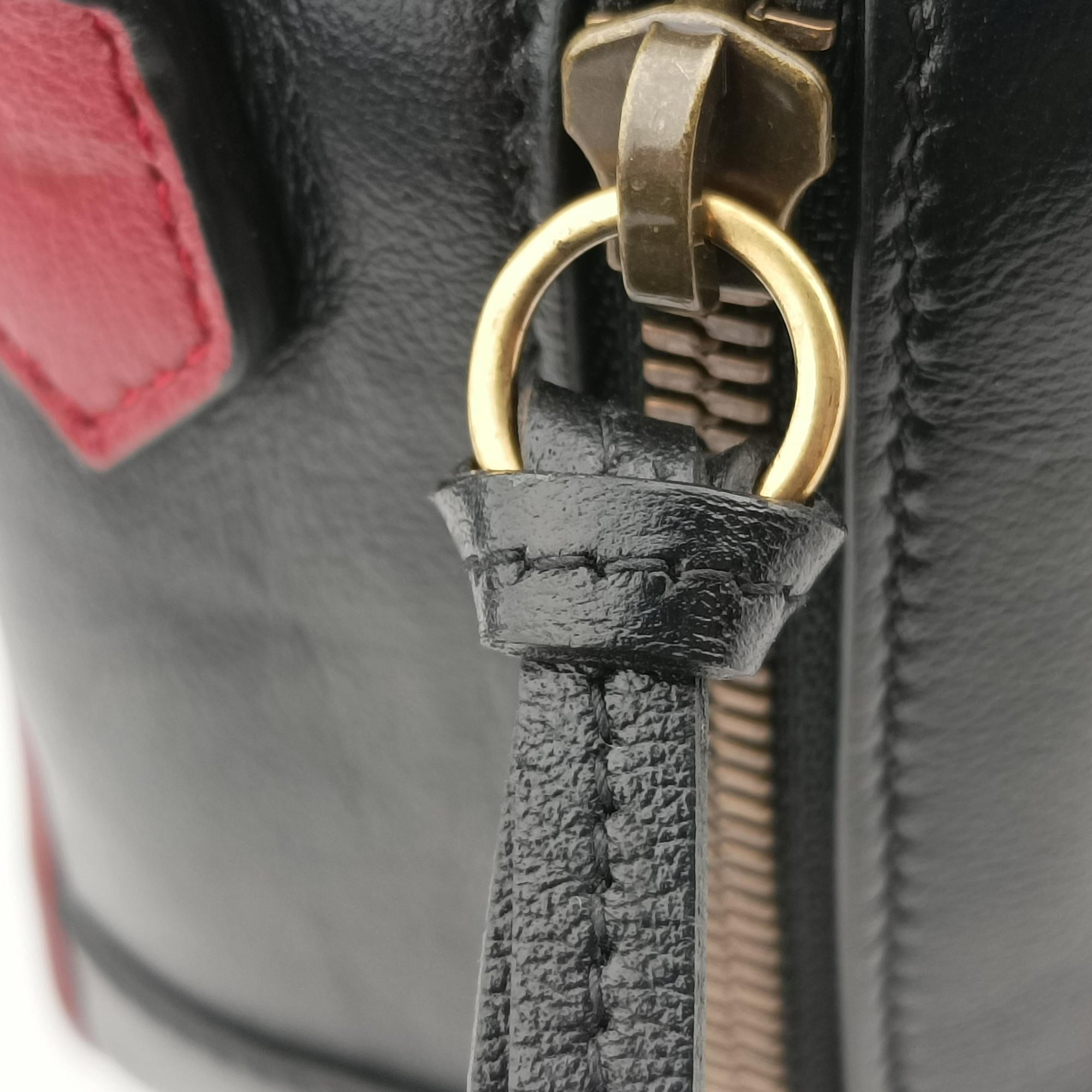 GG Marmont Bamboo Top Handle Black×Red Leather 602270 H031709587GGマーモント バンブー トップ ハンドル ブラック×レッド レザー 602270 H031709587